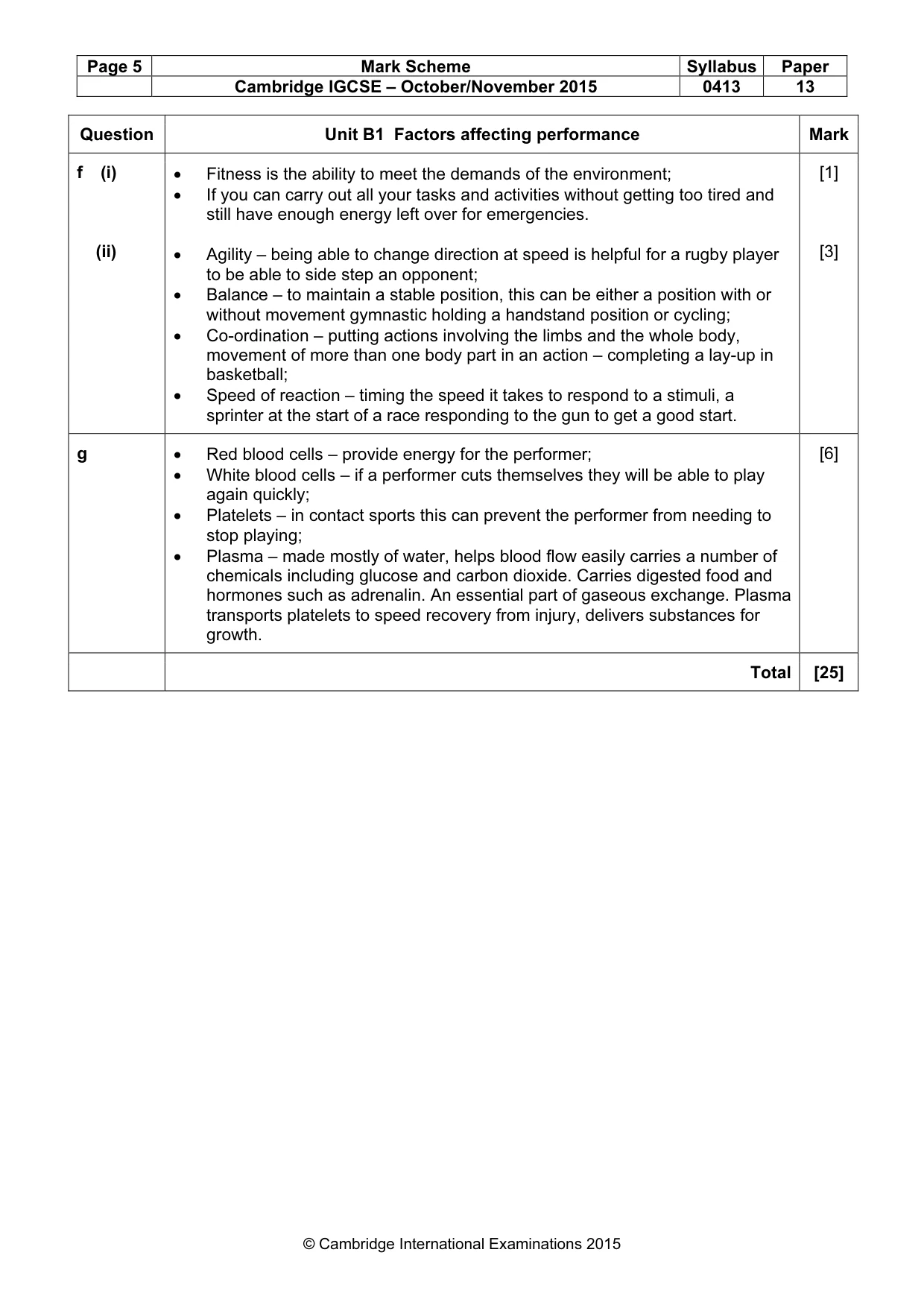 Mark scheme, page 5 of 9
