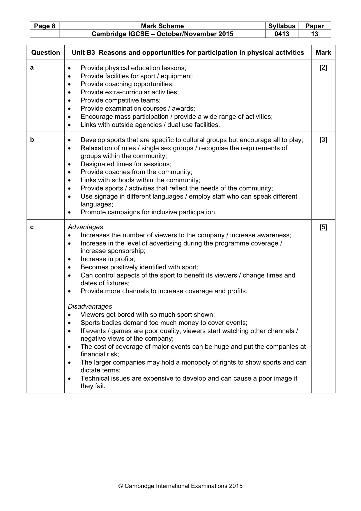 Mark scheme, page 8 of 9