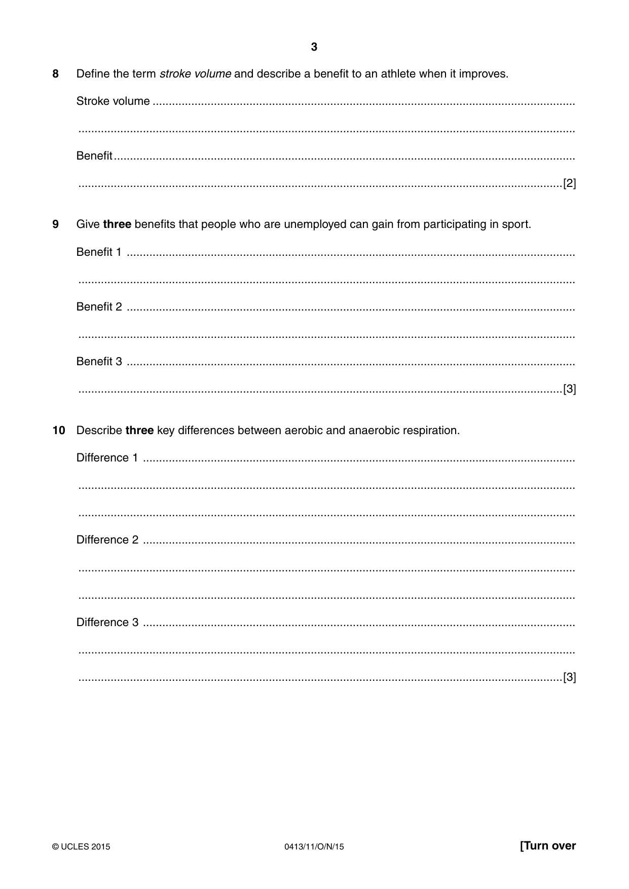 Cambridge IGCSE Physical Education 0413 2015 Oct/Nov Paper 1 · Variant 1 question paper, page 3 of 12