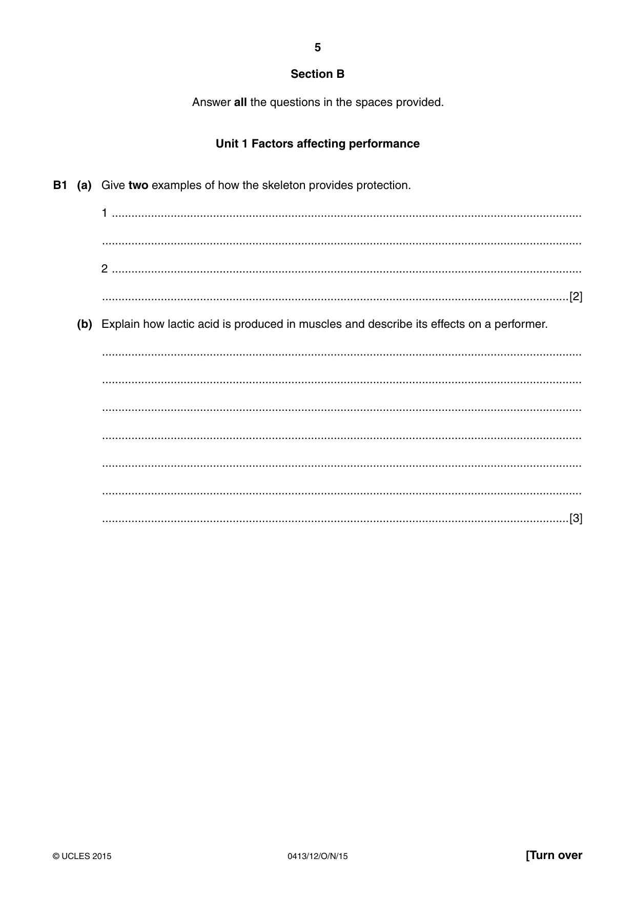 Cambridge IGCSE Physical Education 0413 2015 Oct/Nov Paper 1 · Variant 2 question paper, page 5 of 12
