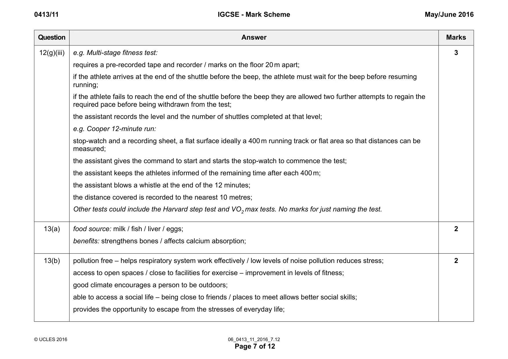Mark scheme, page 7 of 12
