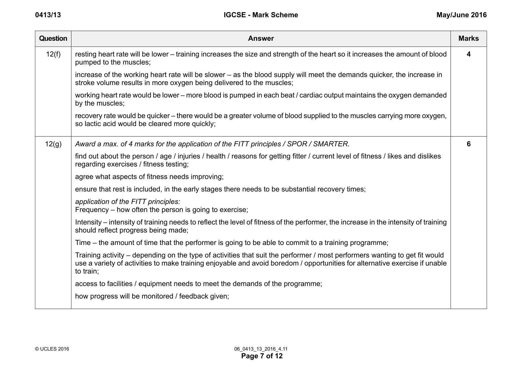 Mark scheme, page 7 of 12
