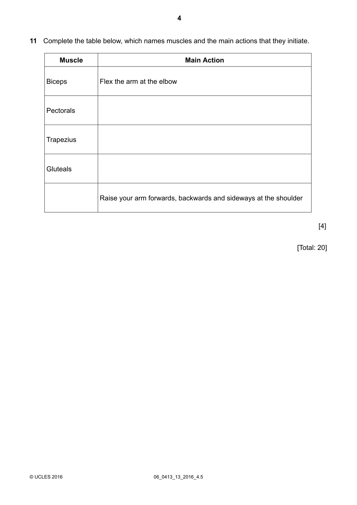 Cambridge IGCSE Physical Education 0413 2016 May/June Paper 1 · Variant 3 question paper, page 4 of 12