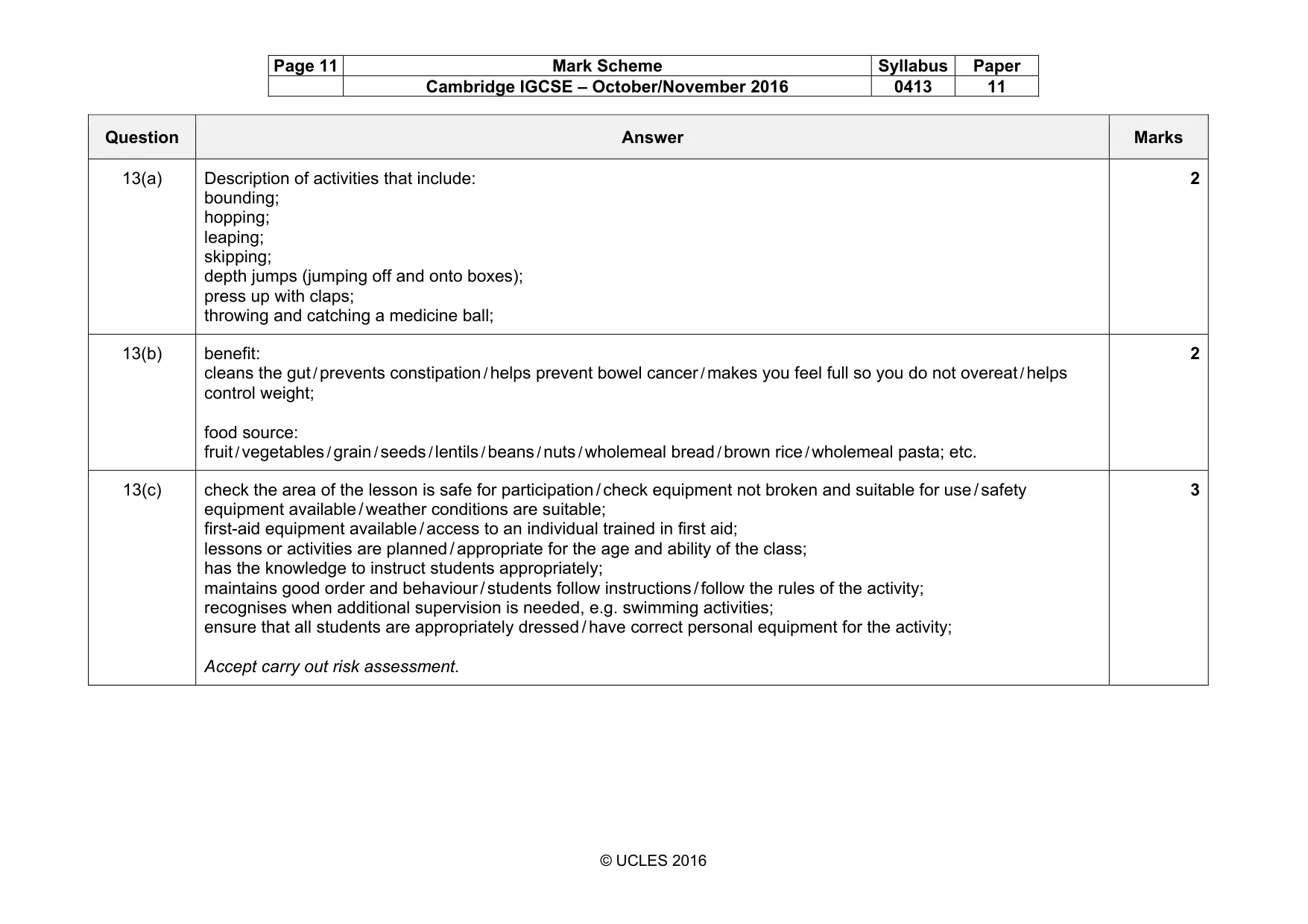 Mark scheme, page 11 of 15