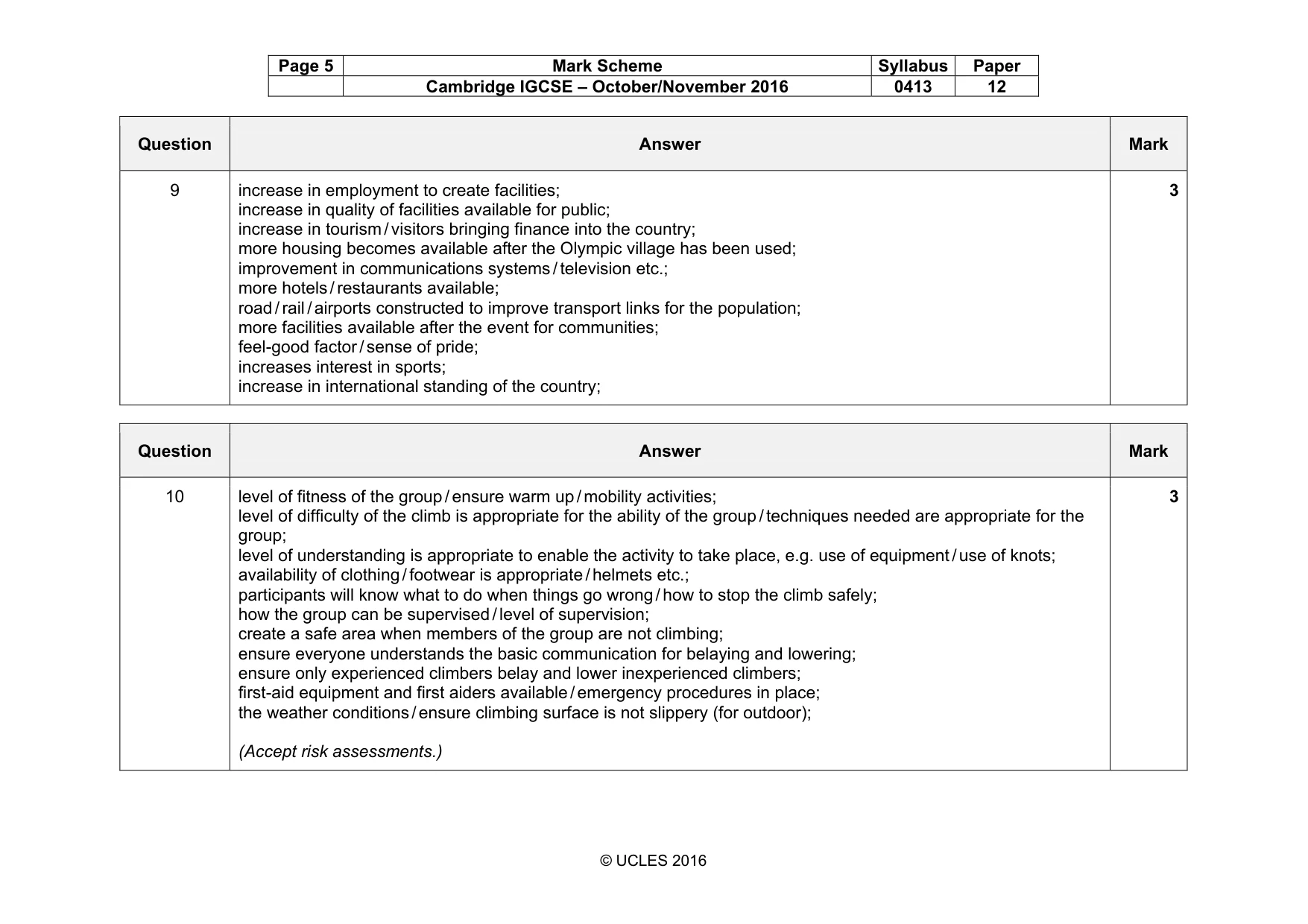Mark scheme, page 5 of 13