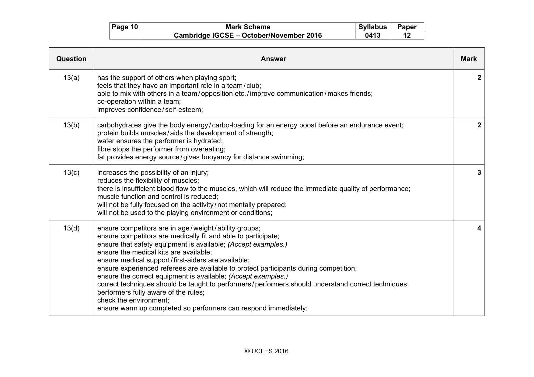 Mark scheme, page 10 of 13