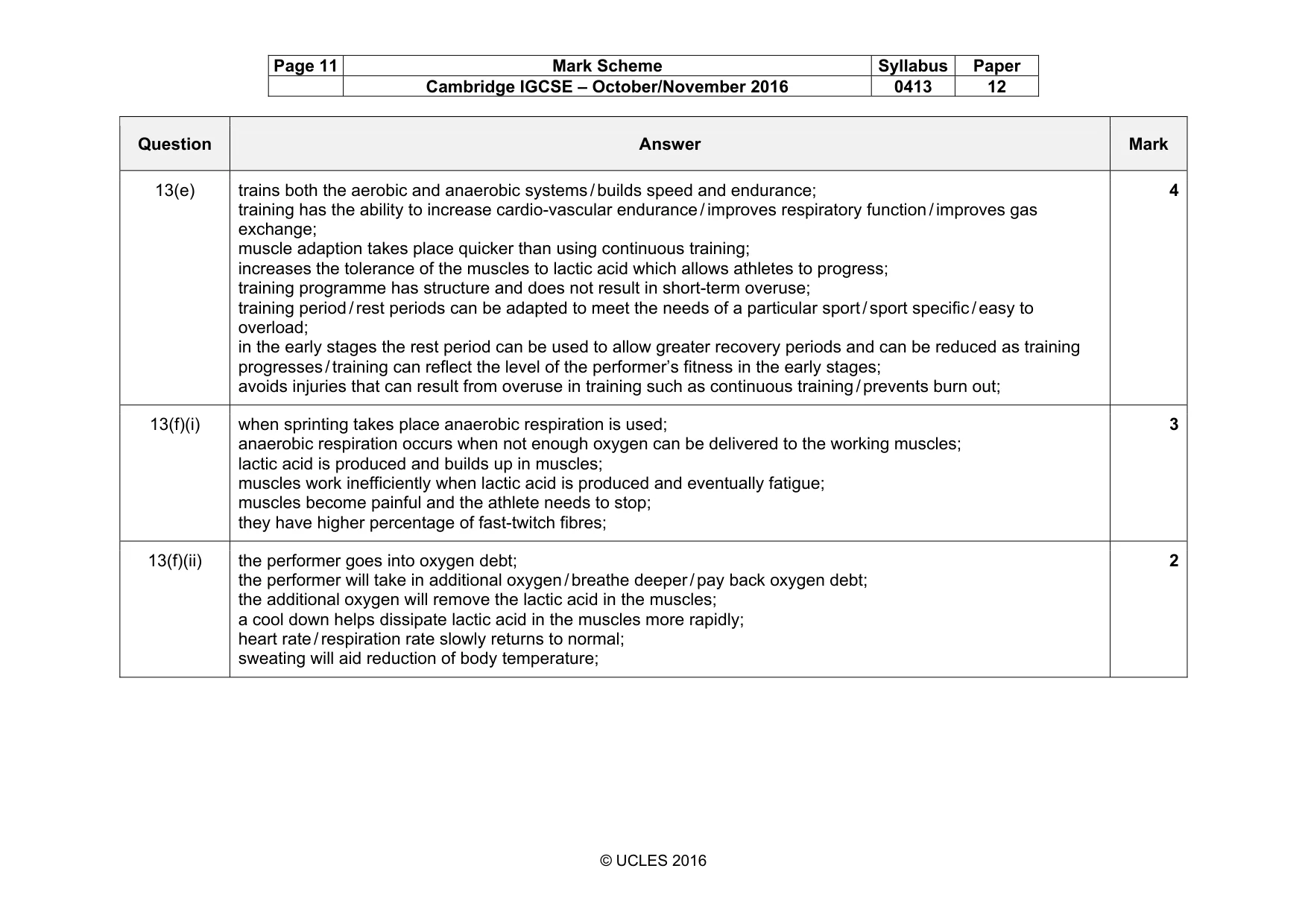 Mark scheme, page 11 of 13