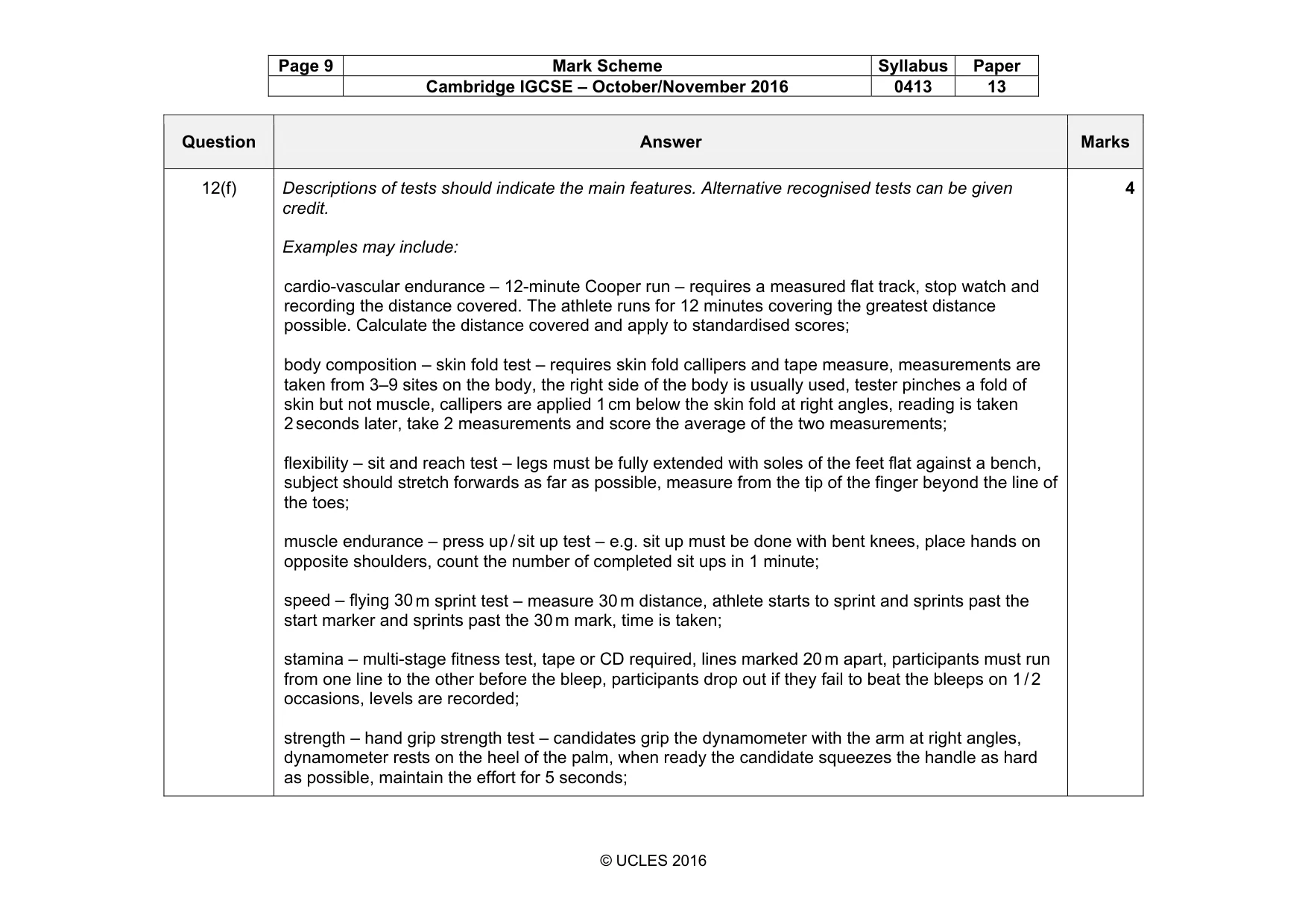Mark scheme, page 9 of 16