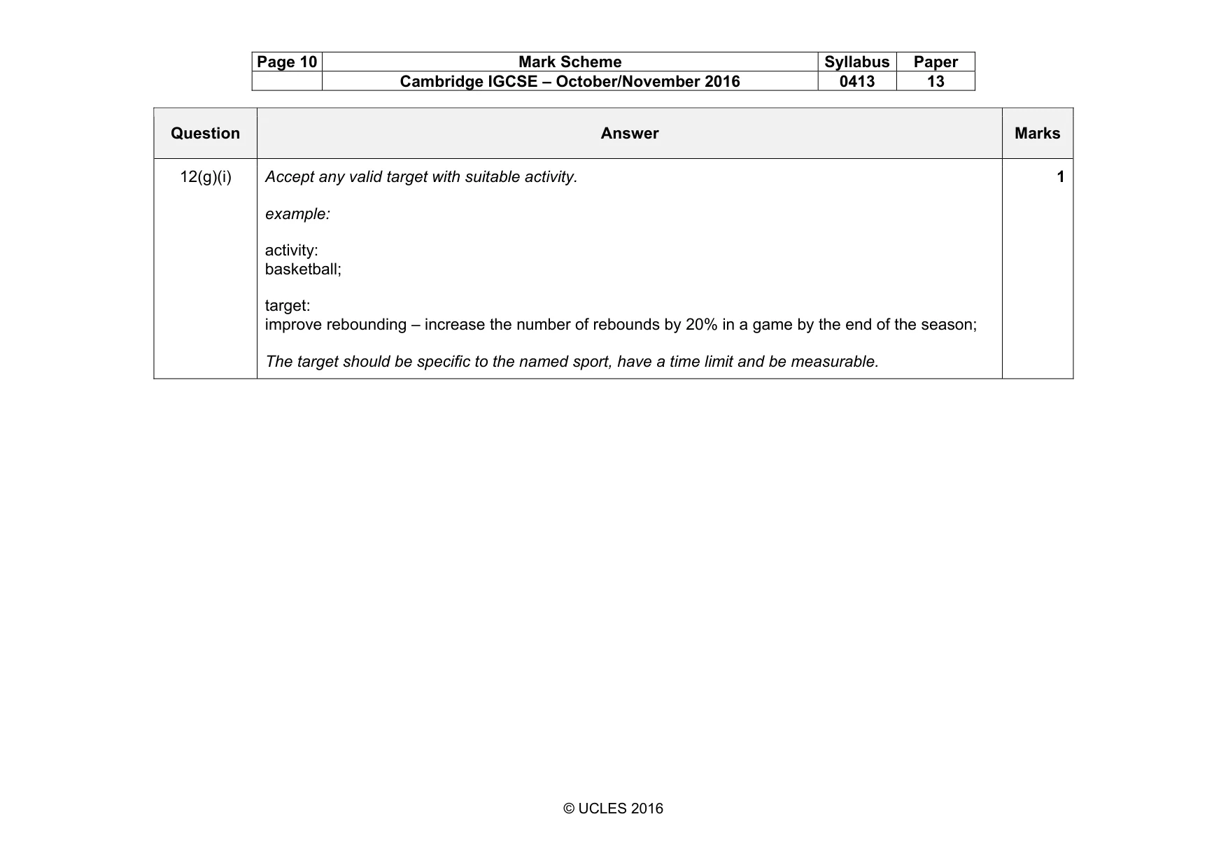 Mark scheme, page 10 of 16