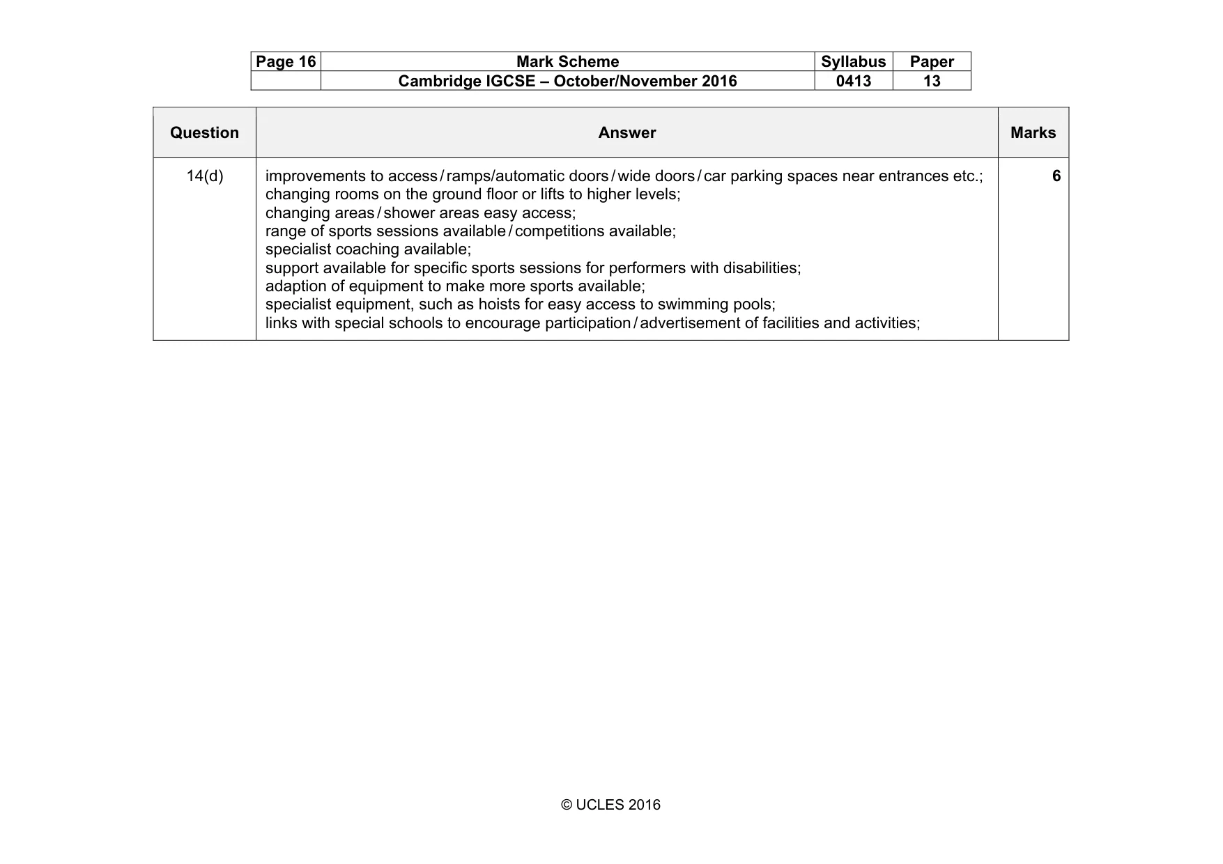 Mark scheme, page 16 of 16