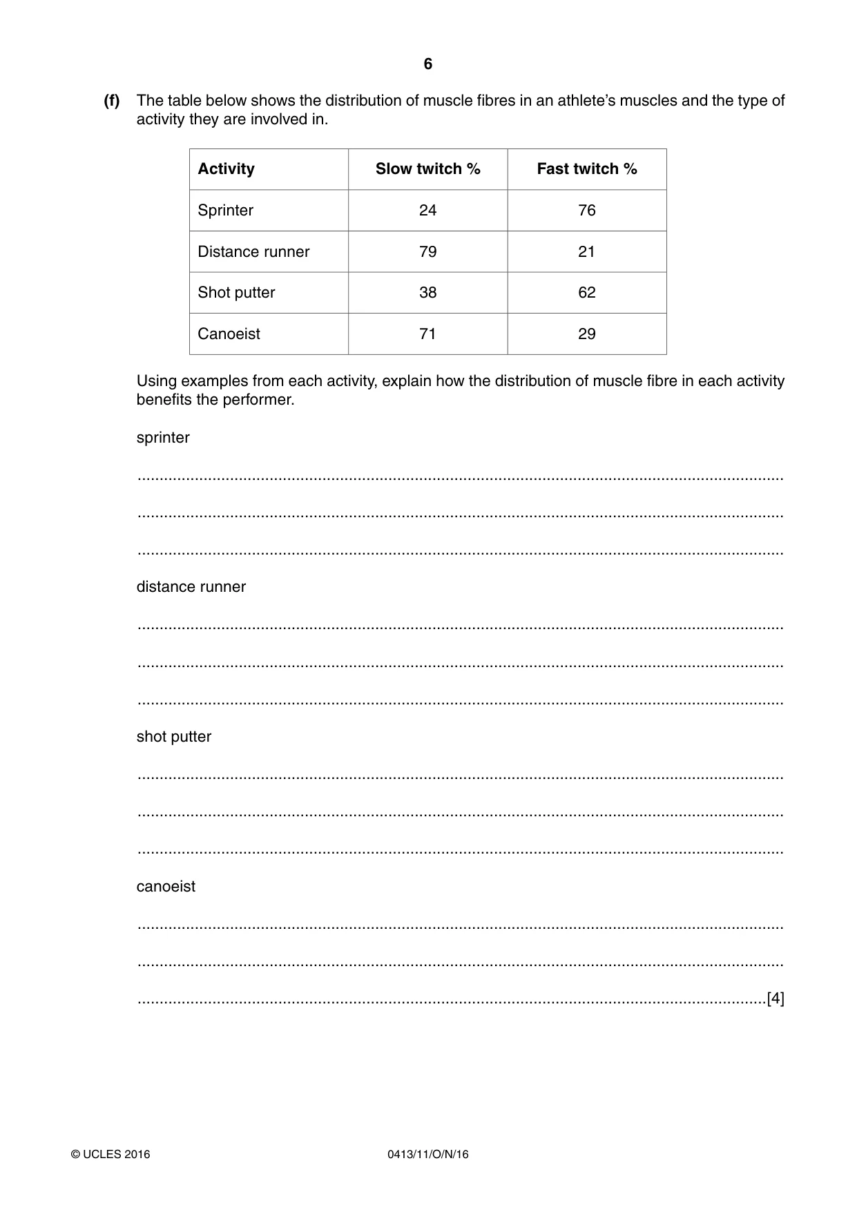 Cambridge IGCSE Physical Education 0413 2016 Oct/Nov Paper 1 · Variant 1 question paper, page 6 of 12