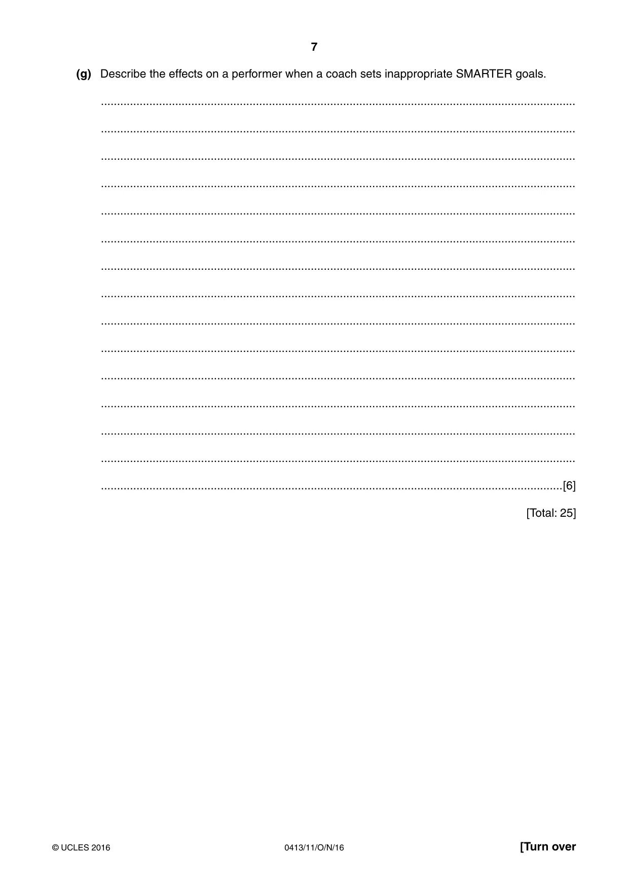Cambridge IGCSE Physical Education 0413 2016 Oct/Nov Paper 1 · Variant 1 question paper, page 7 of 12