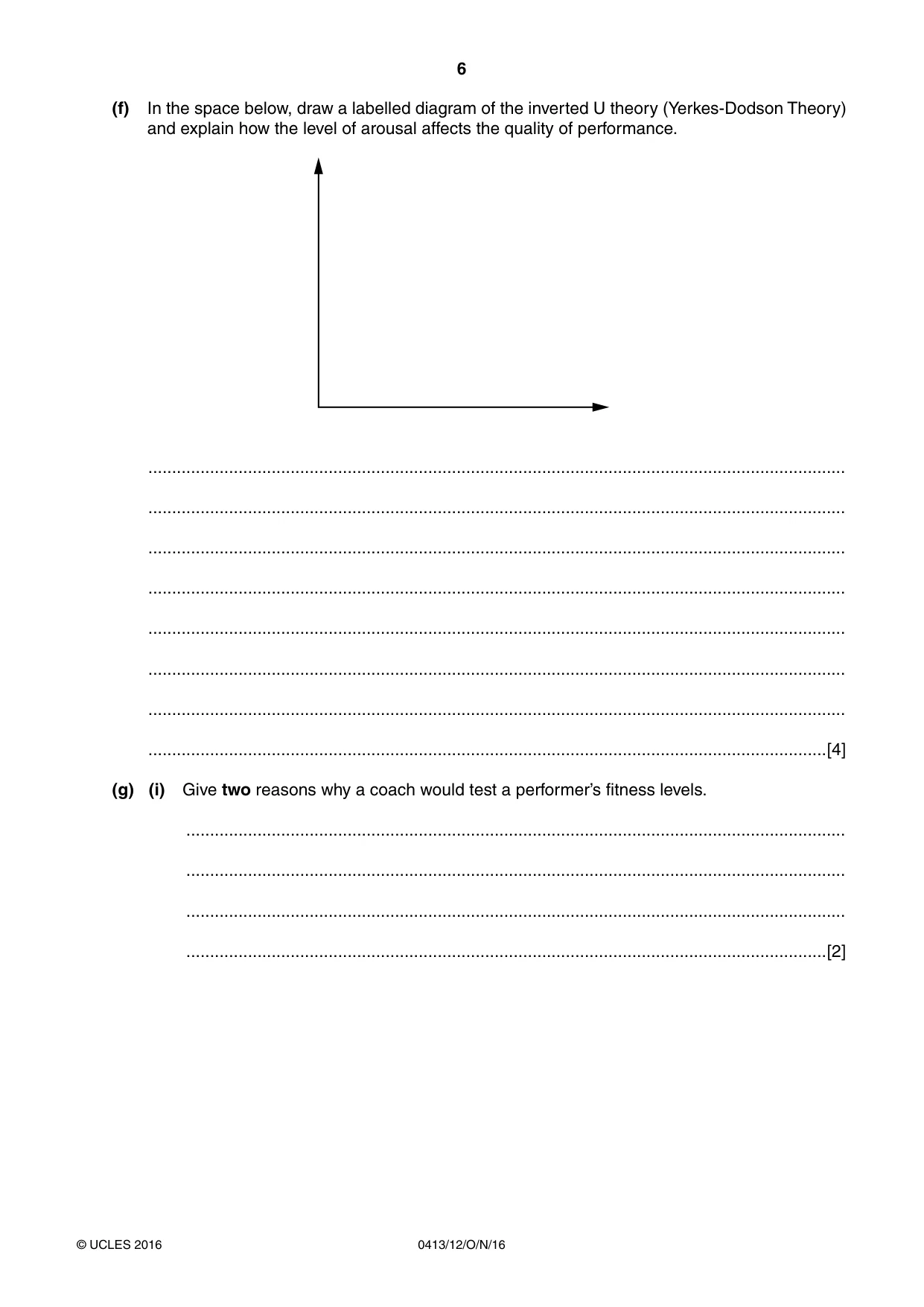 Cambridge IGCSE Physical Education 0413 2016 Oct/Nov Paper 1 · Variant 2 question paper, page 6 of 12