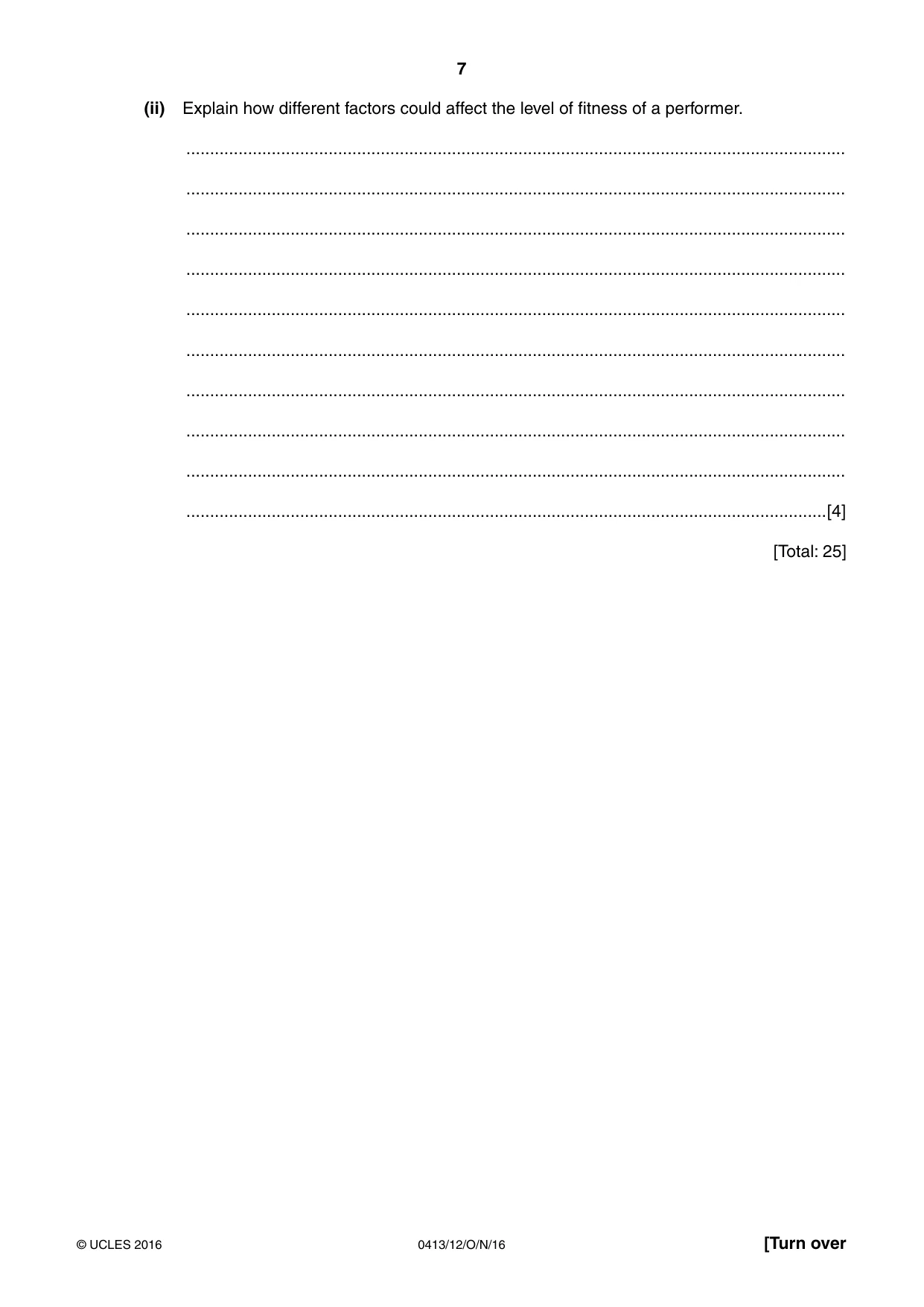 Cambridge IGCSE Physical Education 0413 2016 Oct/Nov Paper 1 · Variant 2 question paper, page 7 of 12