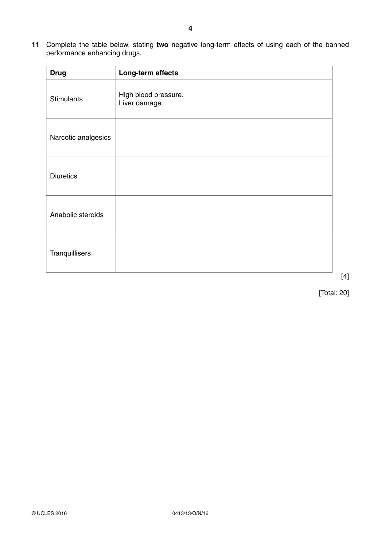 Cambridge IGCSE Physical Education 0413 2016 Oct/Nov Paper 1 · Variant 3 question paper, page 4 of 12