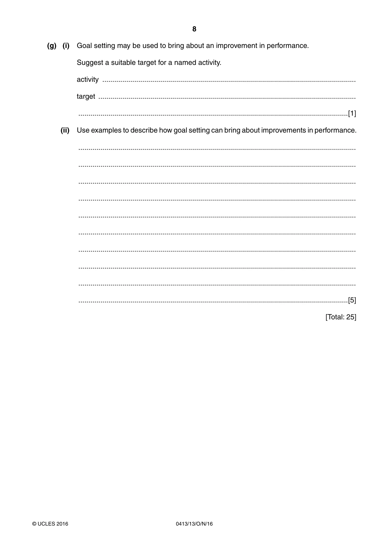 Cambridge IGCSE Physical Education 0413 2016 Oct/Nov Paper 1 · Variant 3 question paper, page 8 of 12