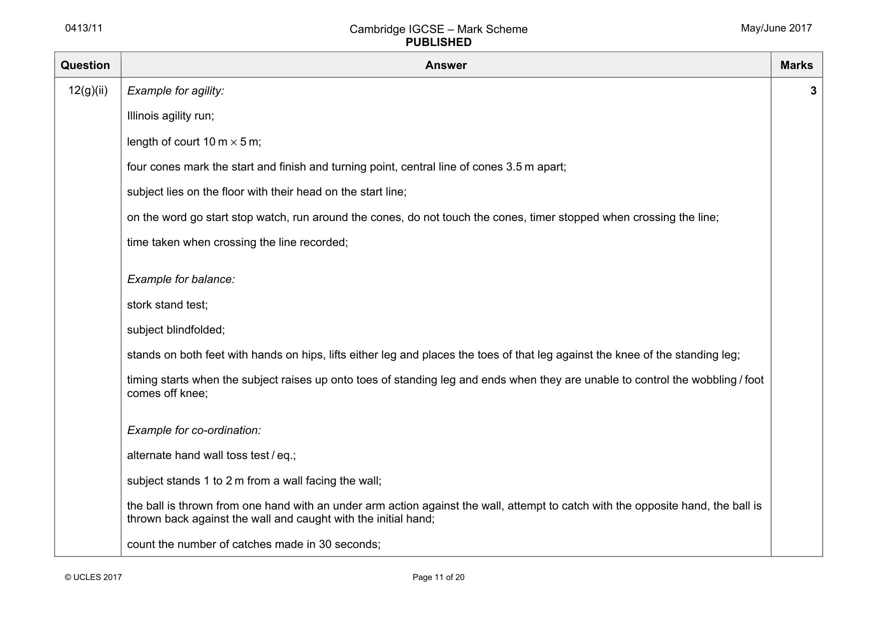 Mark scheme, page 11 of 20