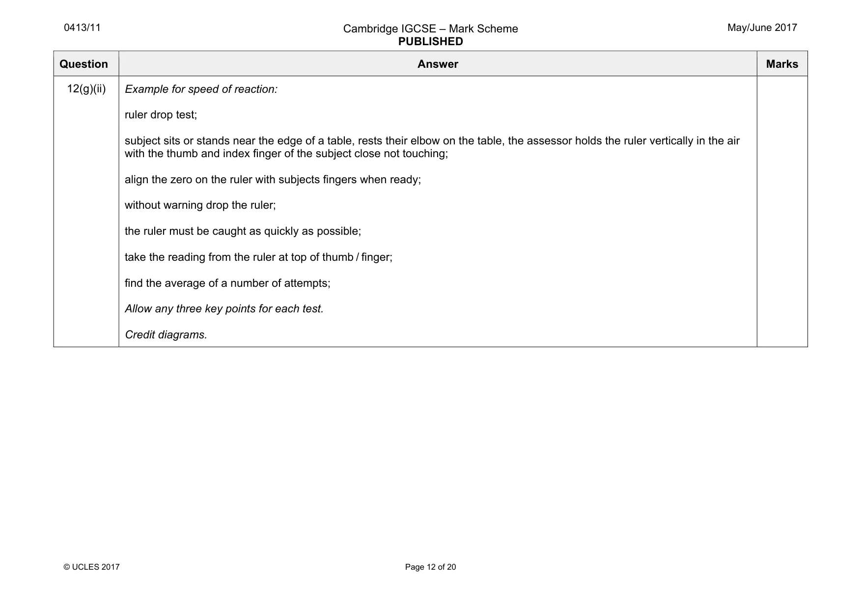 Mark scheme, page 12 of 20