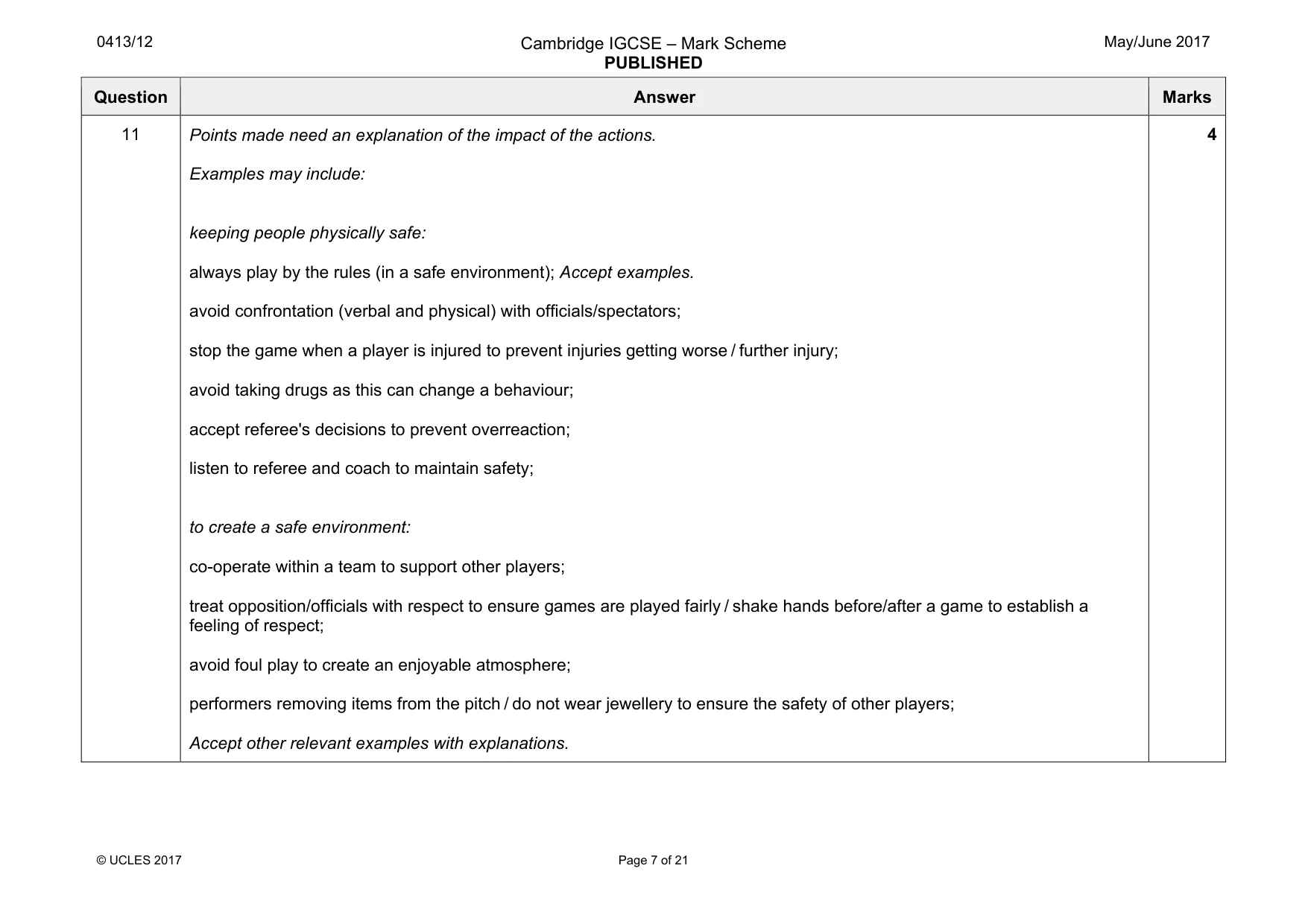Mark scheme, page 7 of 21