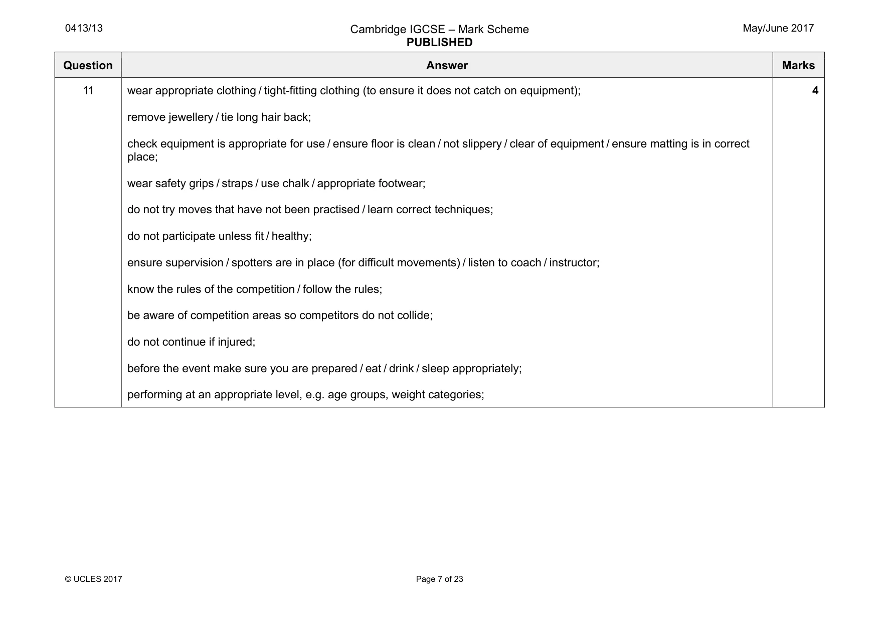 Mark scheme, page 7 of 23