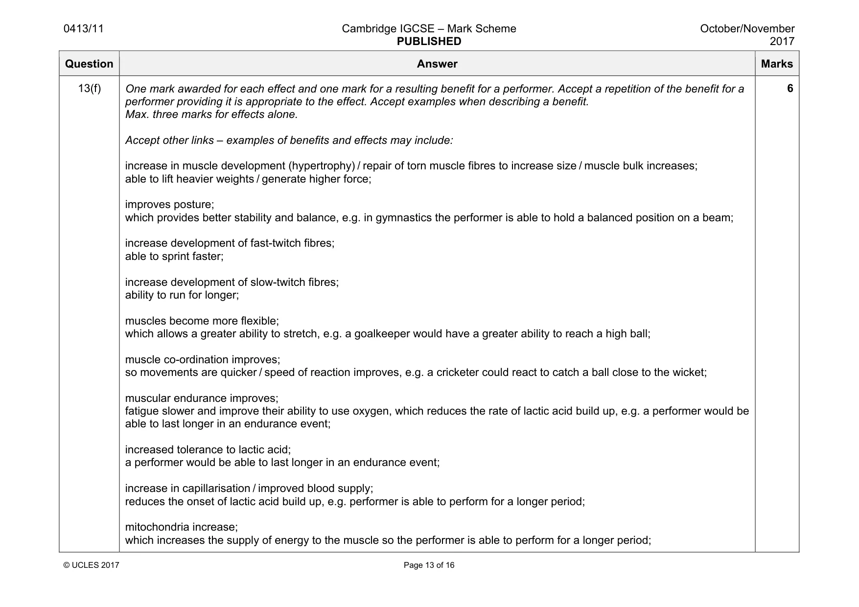 Mark scheme, page 13 of 16