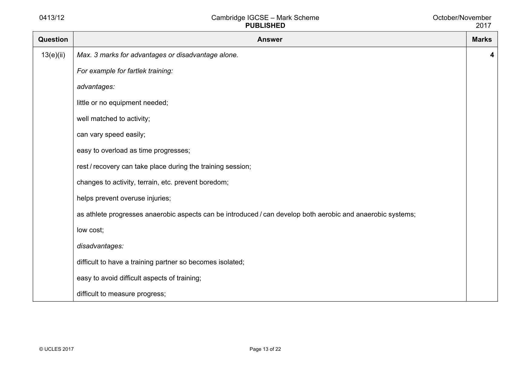 Mark scheme, page 13 of 22