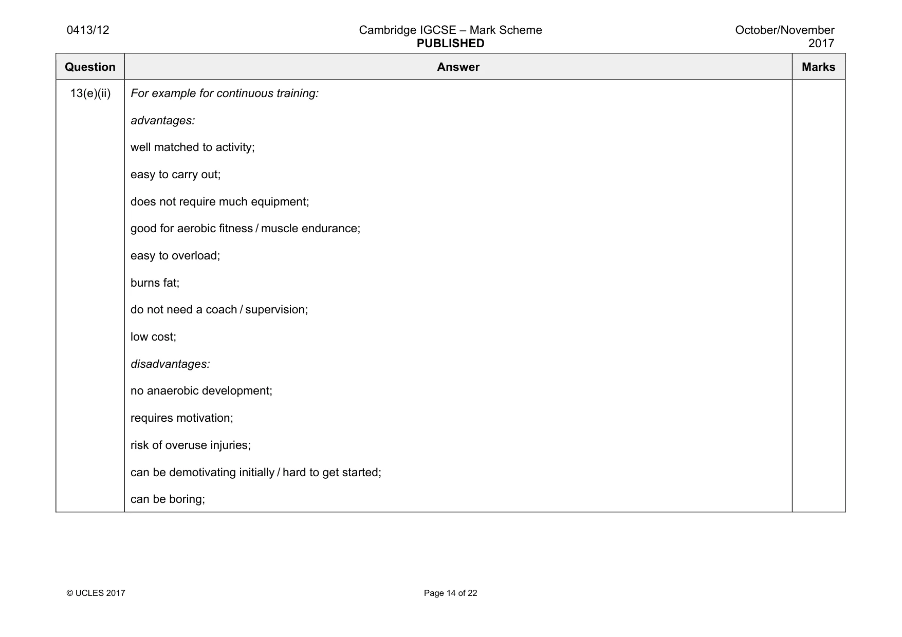 Mark scheme, page 14 of 22