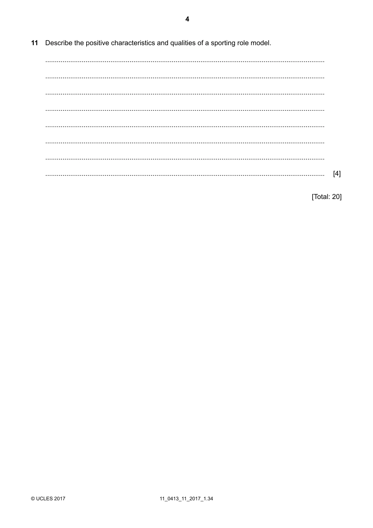 Cambridge IGCSE Physical Education 0413 2017 Oct/Nov Paper 1 · Variant 1 question paper, page 4 of 16