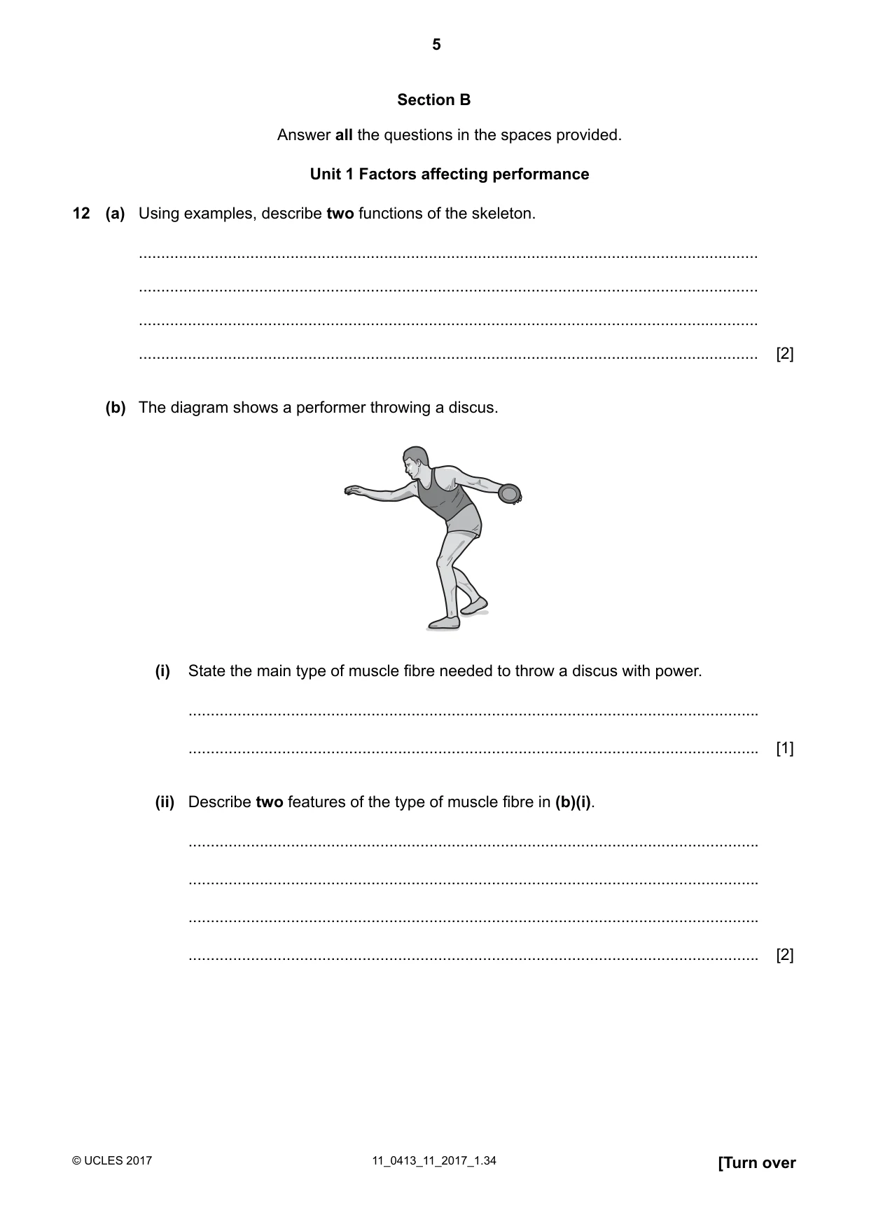Cambridge IGCSE Physical Education 0413 2017 Oct/Nov Paper 1 · Variant 1 question paper, page 5 of 16