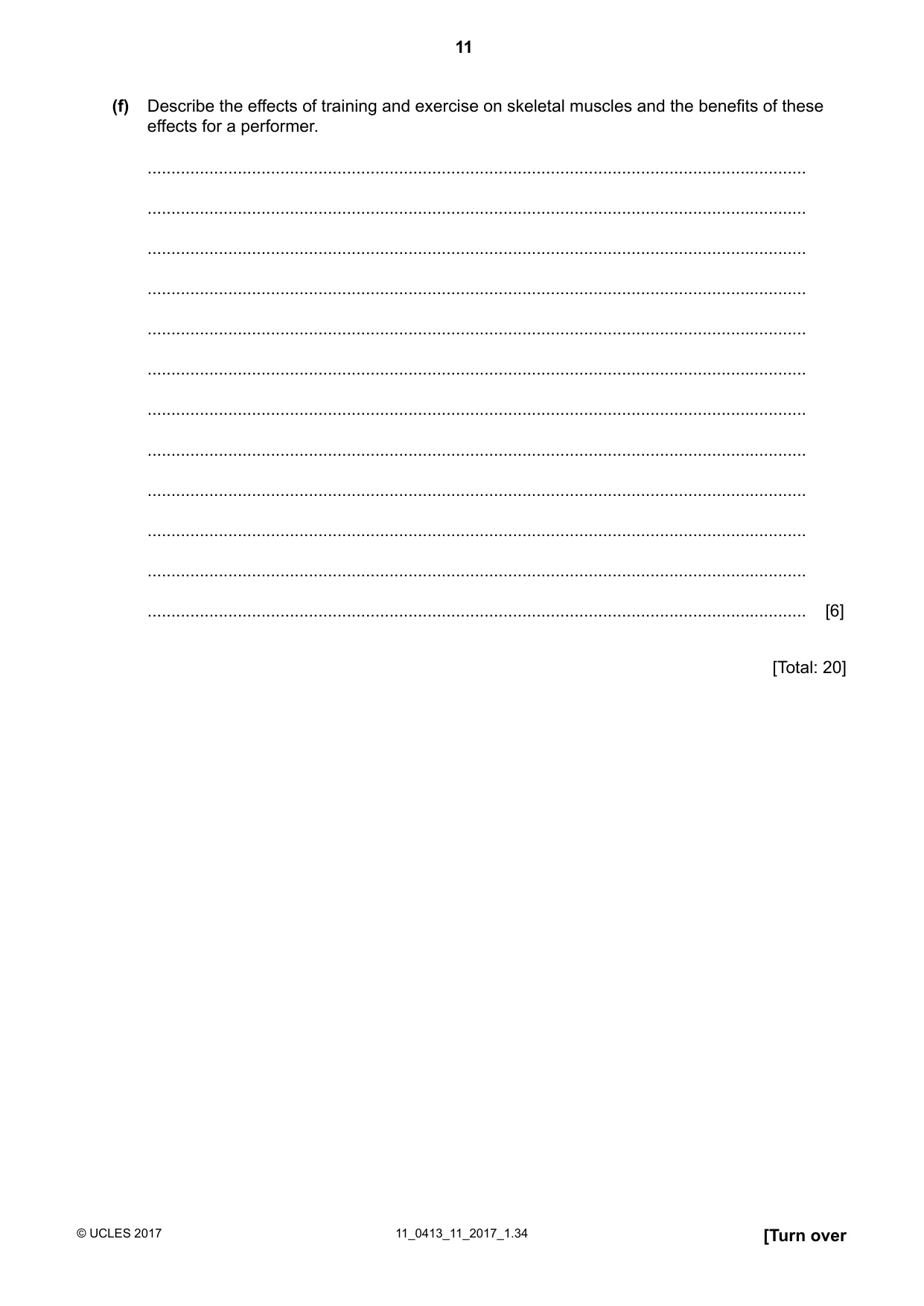 Cambridge IGCSE Physical Education 0413 2017 Oct/Nov Paper 1 · Variant 1 question paper, page 11 of 16