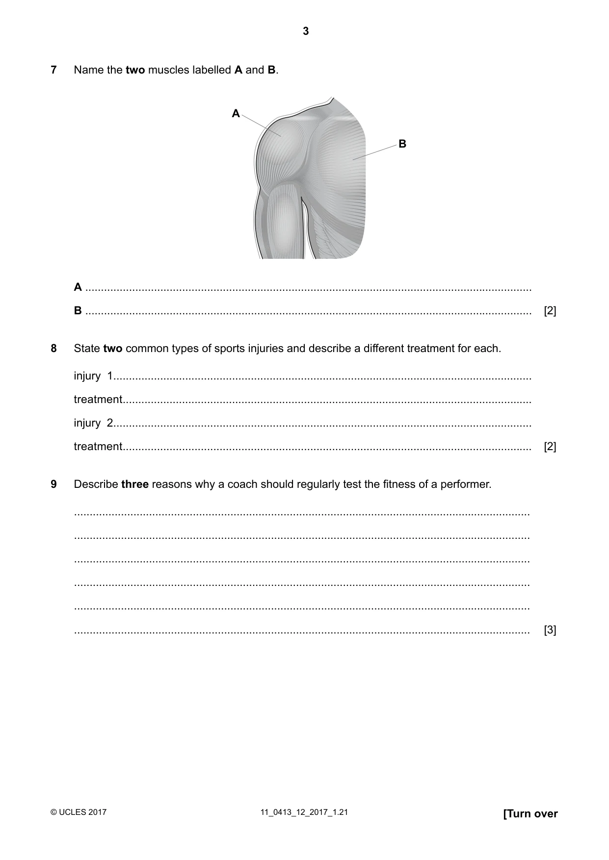 Cambridge IGCSE Physical Education 0413 2017 Oct/Nov Paper 1 · Variant 2 question paper, page 3 of 16