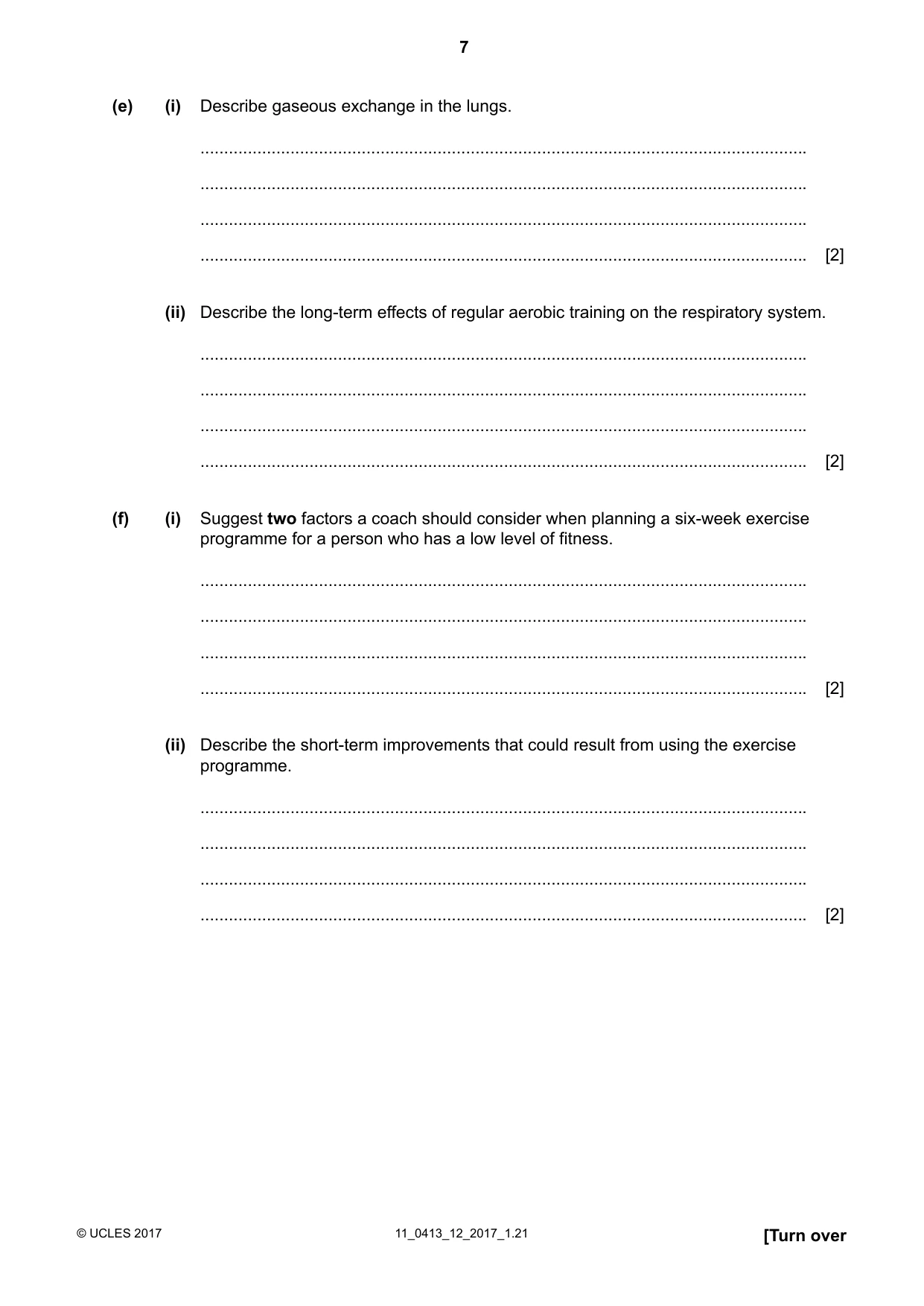 Cambridge IGCSE Physical Education 0413 2017 Oct/Nov Paper 1 · Variant 2 question paper, page 7 of 16