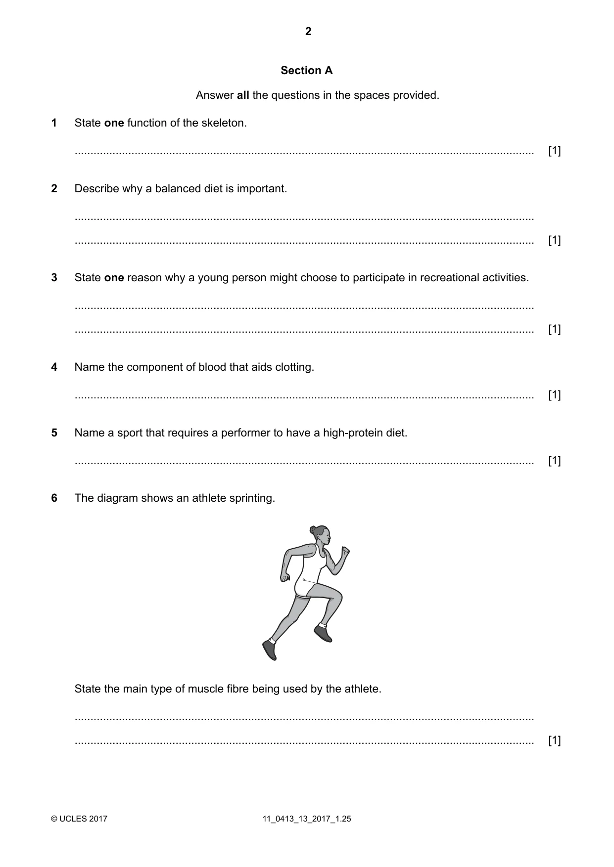 Cambridge IGCSE Physical Education 0413 2017 Oct/Nov Paper 1 · Variant 3 question paper, page 2 of 12