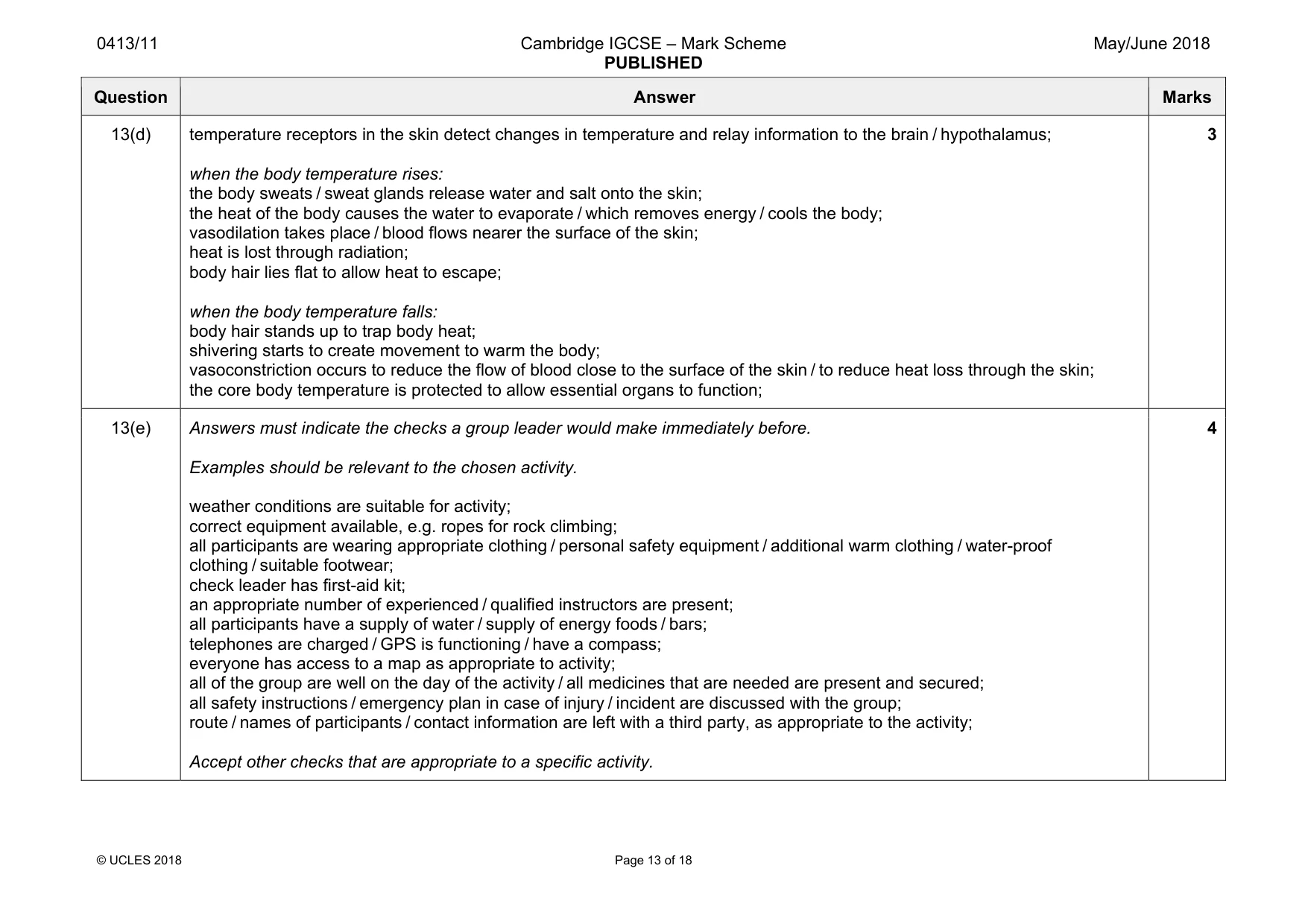 Mark scheme, page 13 of 18