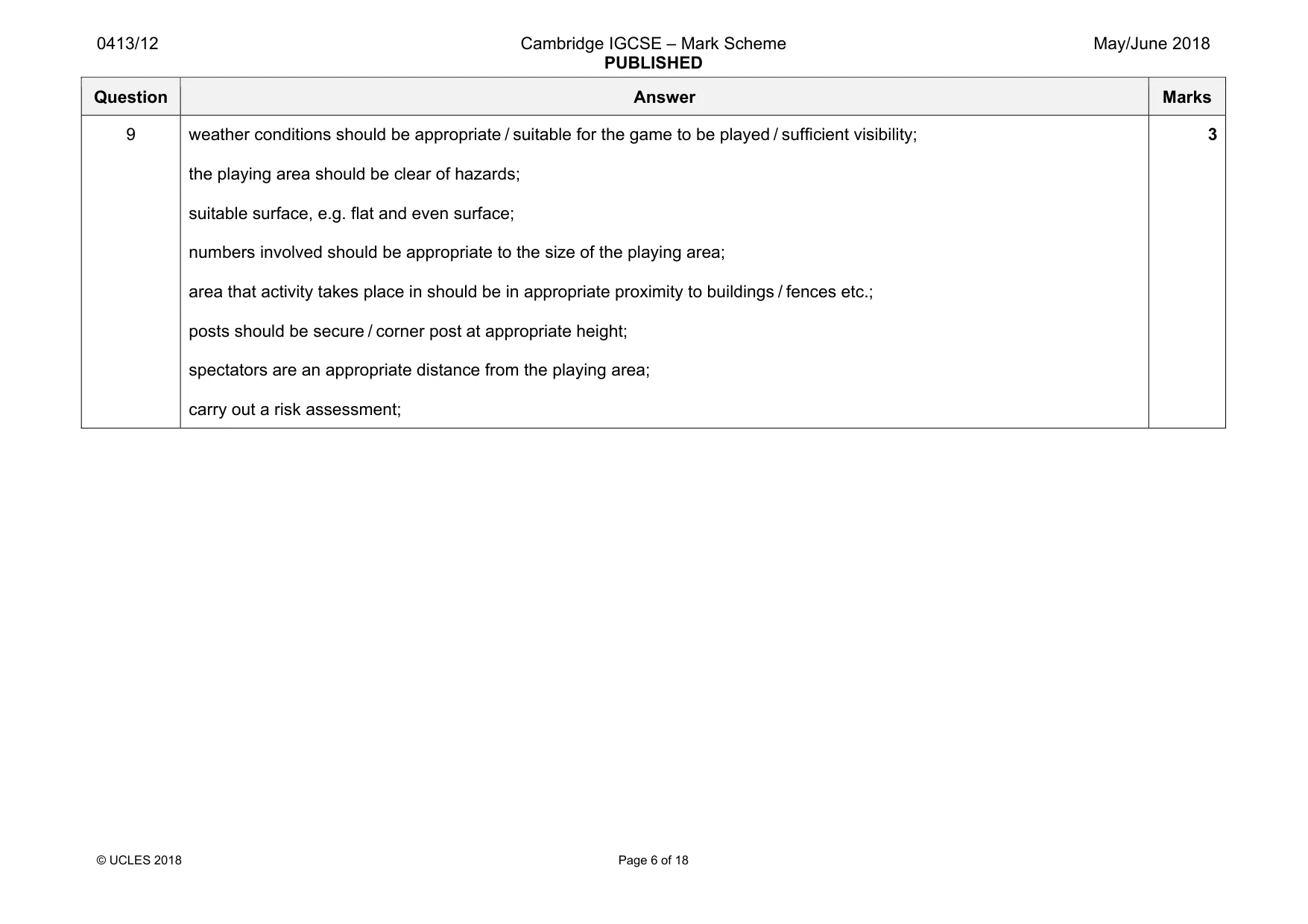 Mark scheme, page 6 of 18