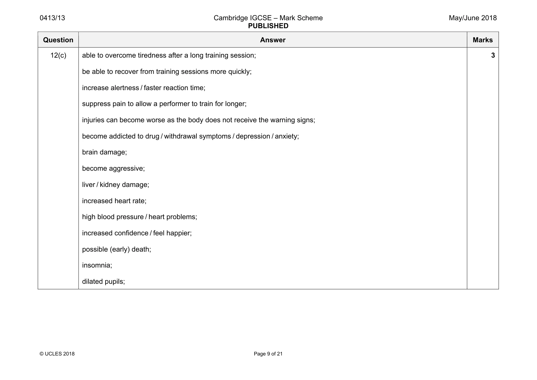 Mark scheme, page 9 of 21