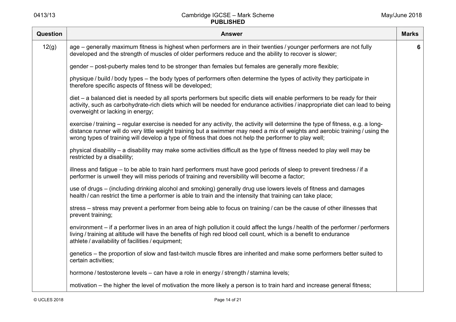 Mark scheme, page 14 of 21