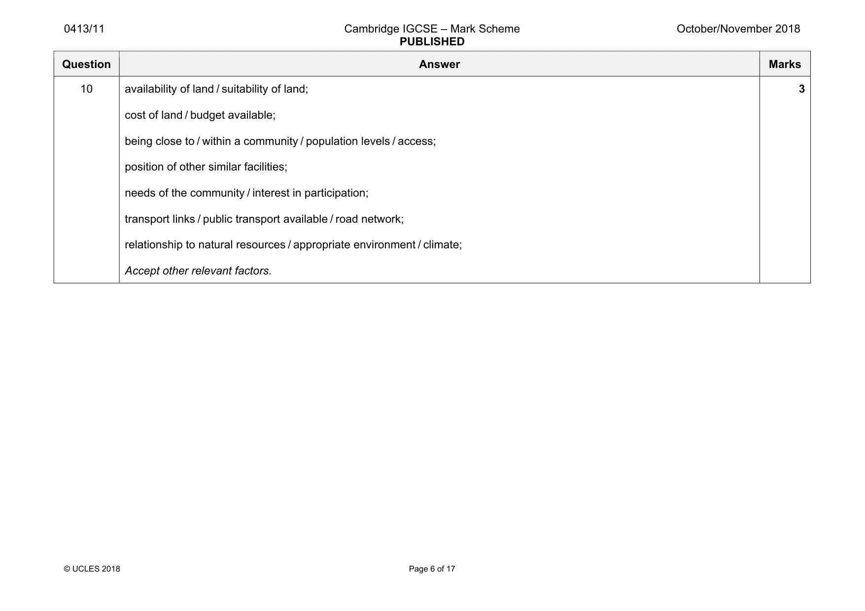 Mark scheme, page 6 of 17