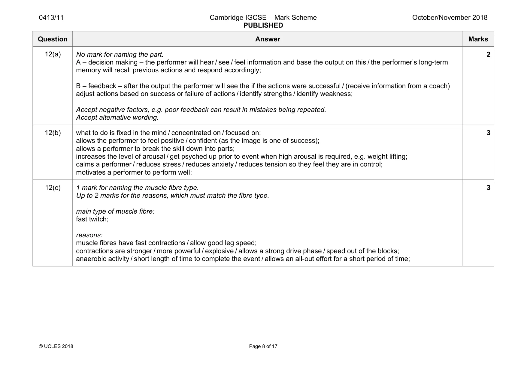 Mark scheme, page 8 of 17