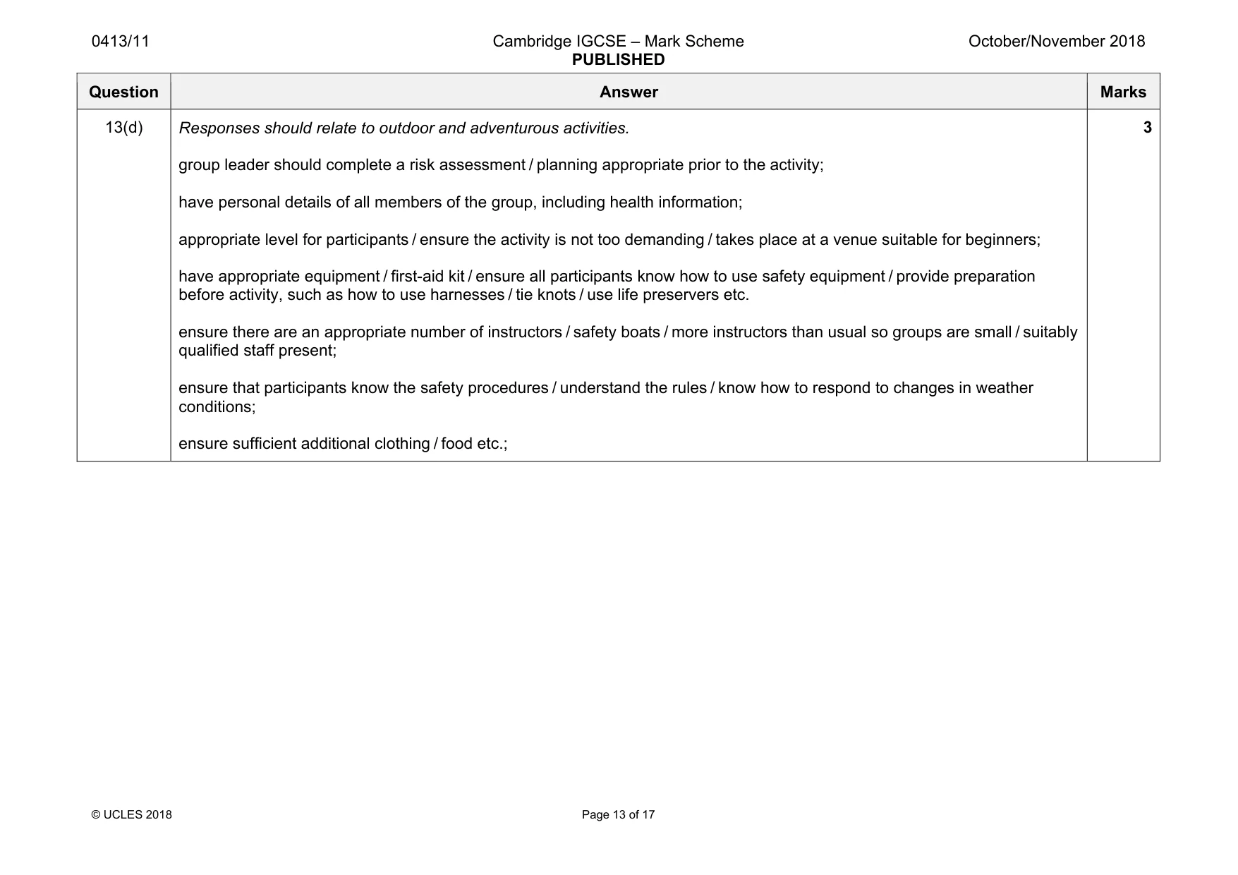 Mark scheme, page 13 of 17