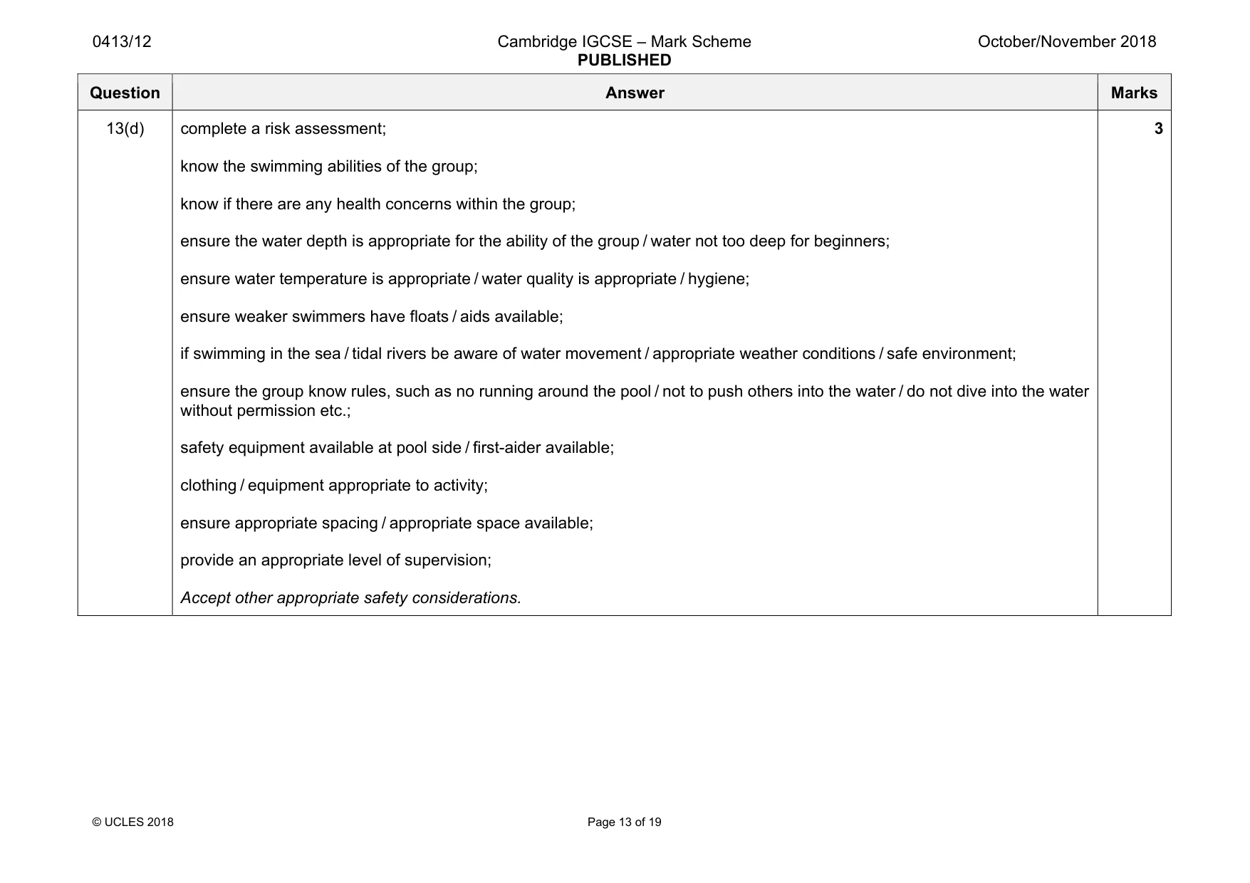 Mark scheme, page 13 of 19