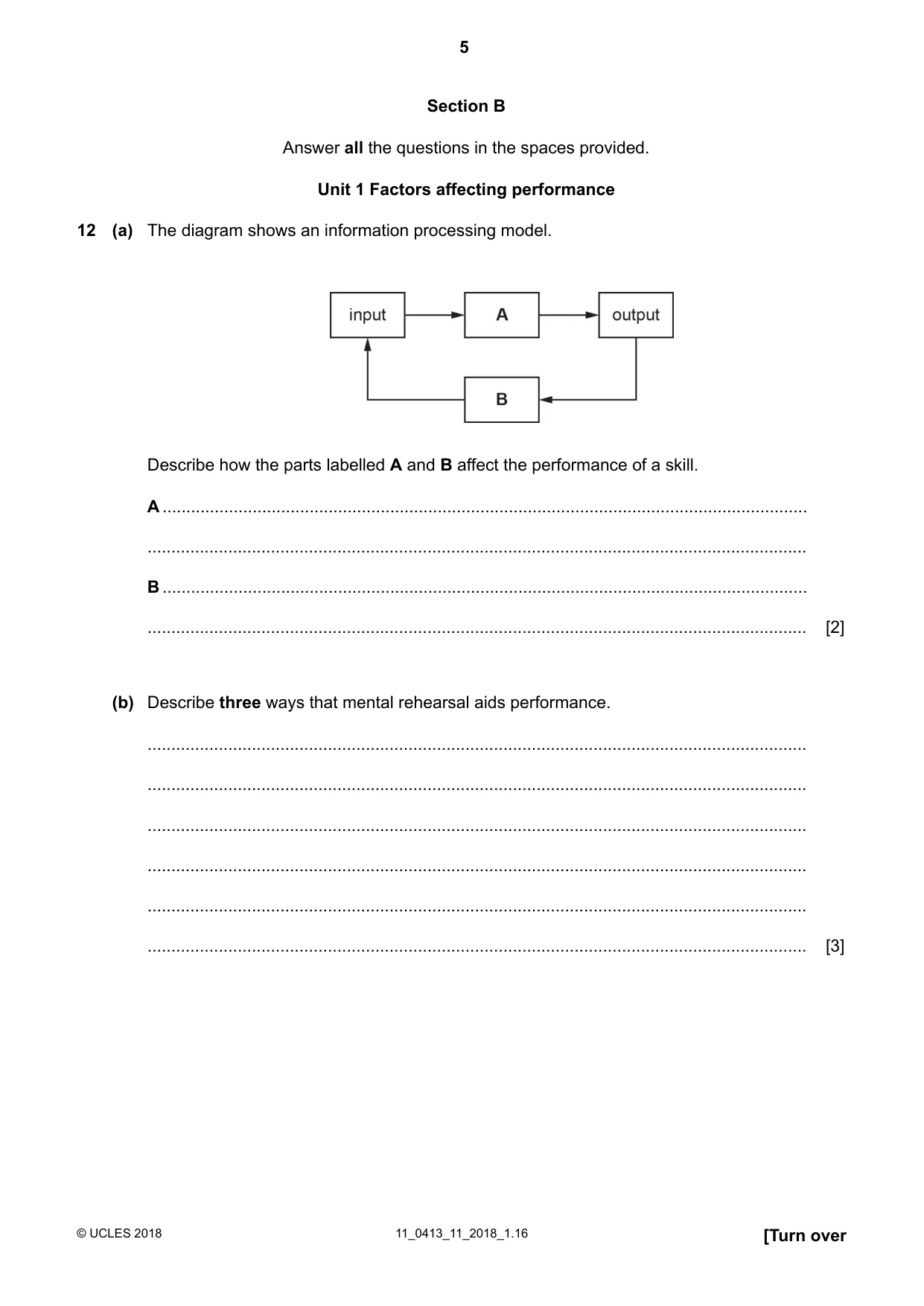 Cambridge IGCSE Physical Education 0413 2018 Oct/Nov Paper 1 · Variant 1 question paper, page 5 of 16
