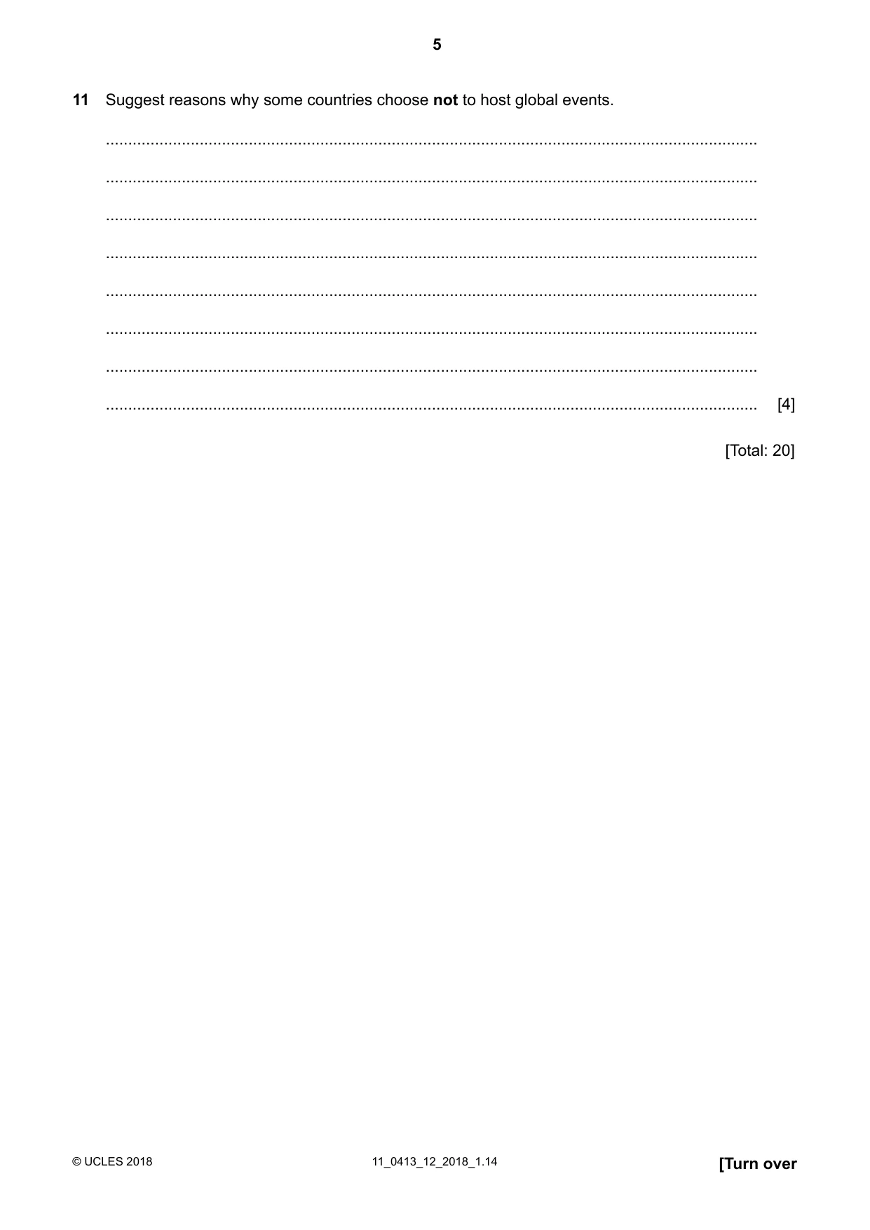 Cambridge IGCSE Physical Education 0413 2018 Oct/Nov Paper 1 · Variant 2 question paper, page 5 of 16