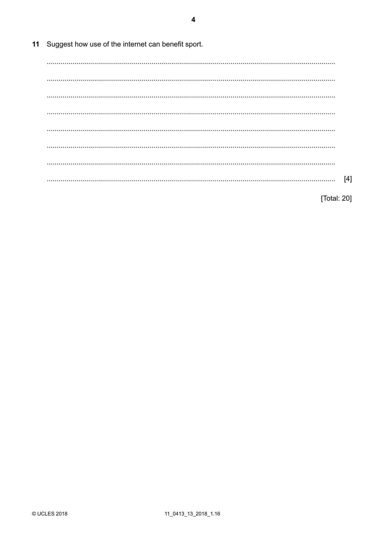 Cambridge IGCSE Physical Education 0413 2018 Oct/Nov Paper 1 · Variant 3 question paper, page 4 of 12