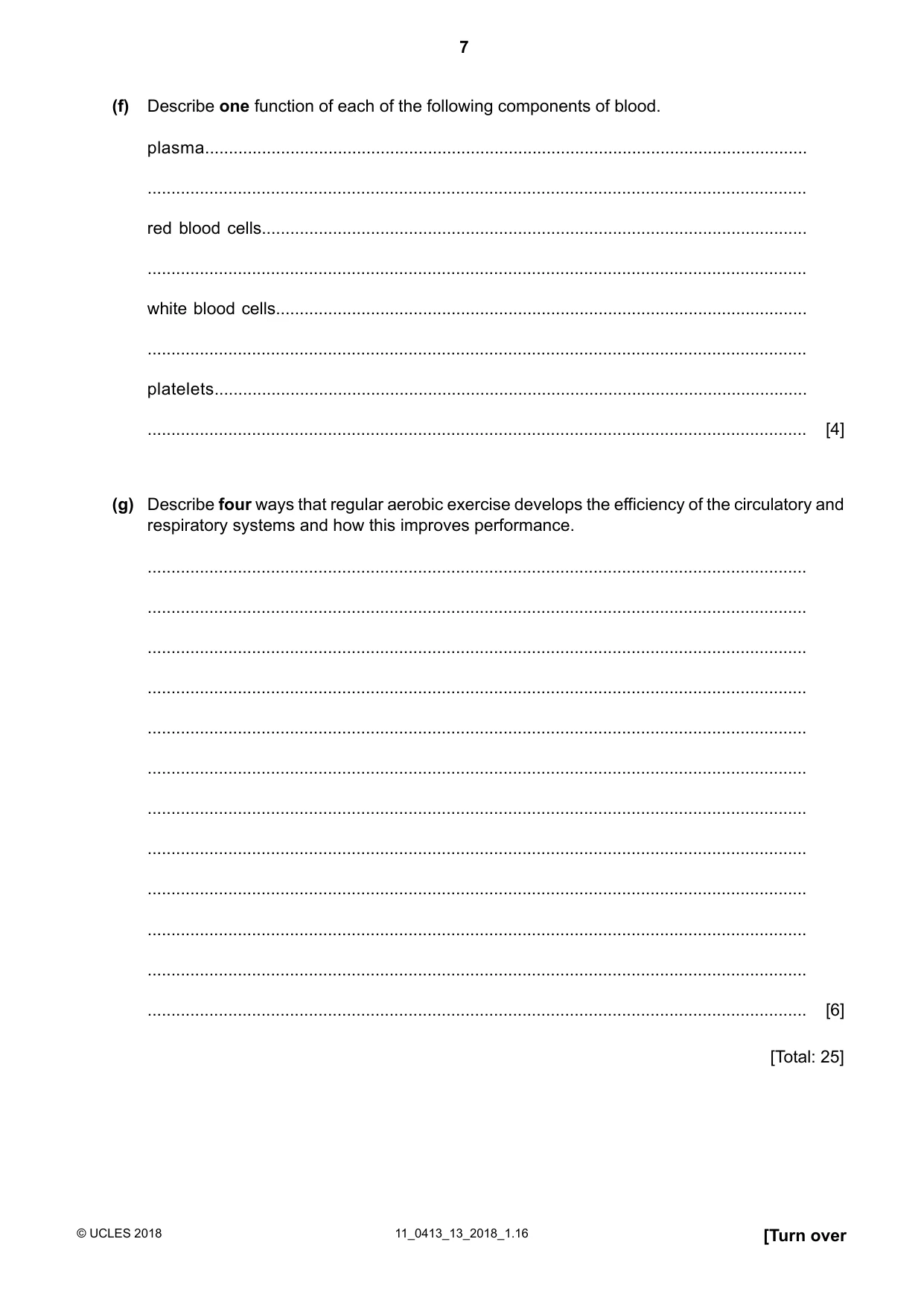 Cambridge IGCSE Physical Education 0413 2018 Oct/Nov Paper 1 · Variant 3 question paper, page 7 of 12