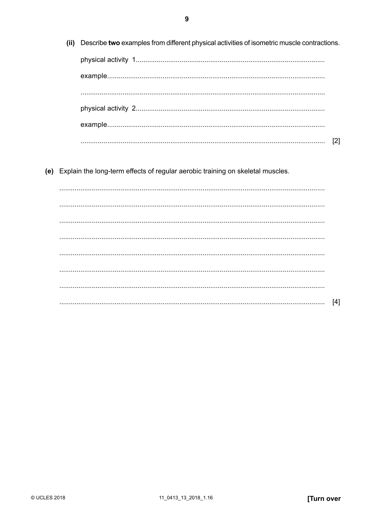 Cambridge IGCSE Physical Education 0413 2018 Oct/Nov Paper 1 · Variant 3 question paper, page 9 of 12