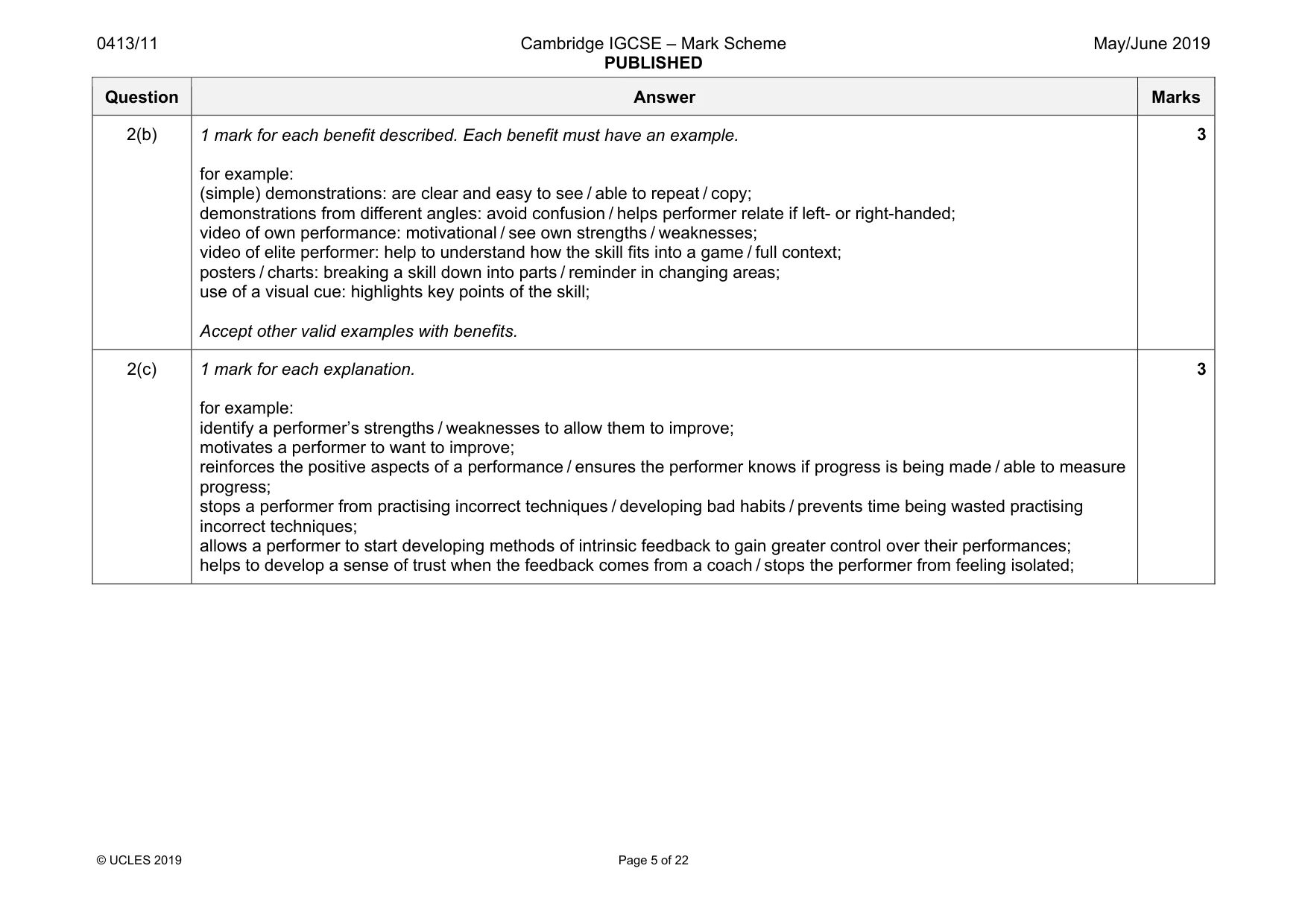 Mark scheme, page 5 of 22