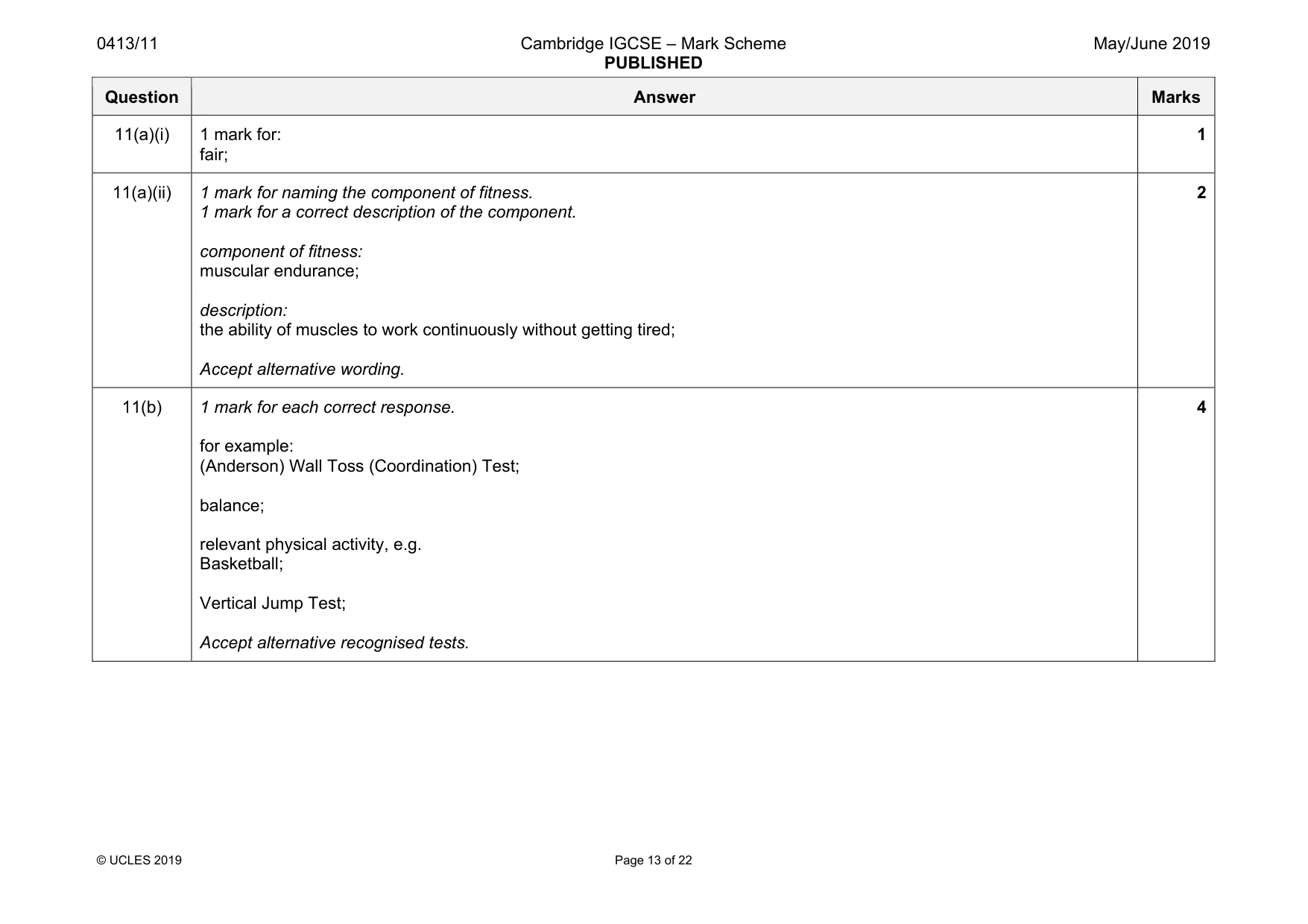 Mark scheme, page 13 of 22