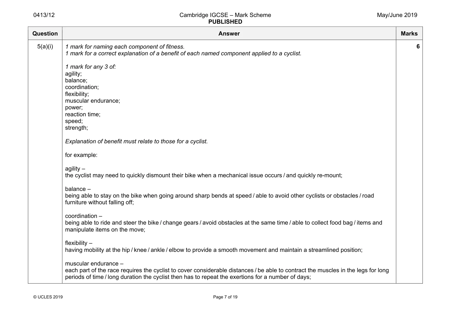 Mark scheme, page 7 of 19