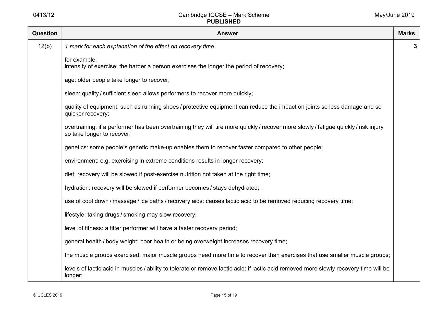 Mark scheme, page 15 of 19